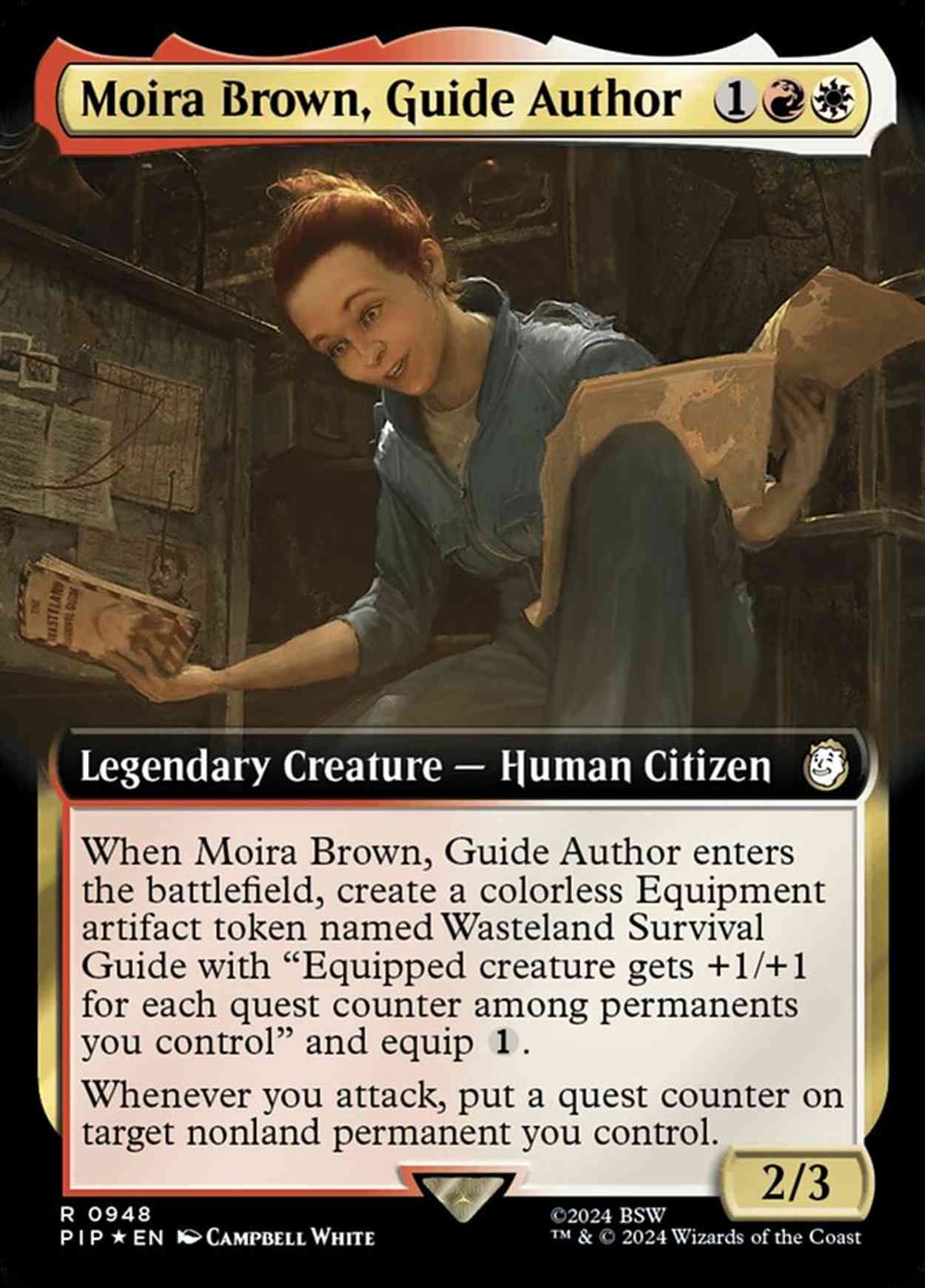 Moira Brown, Guide Author (Extended Art) (Surge Foil) magic card front