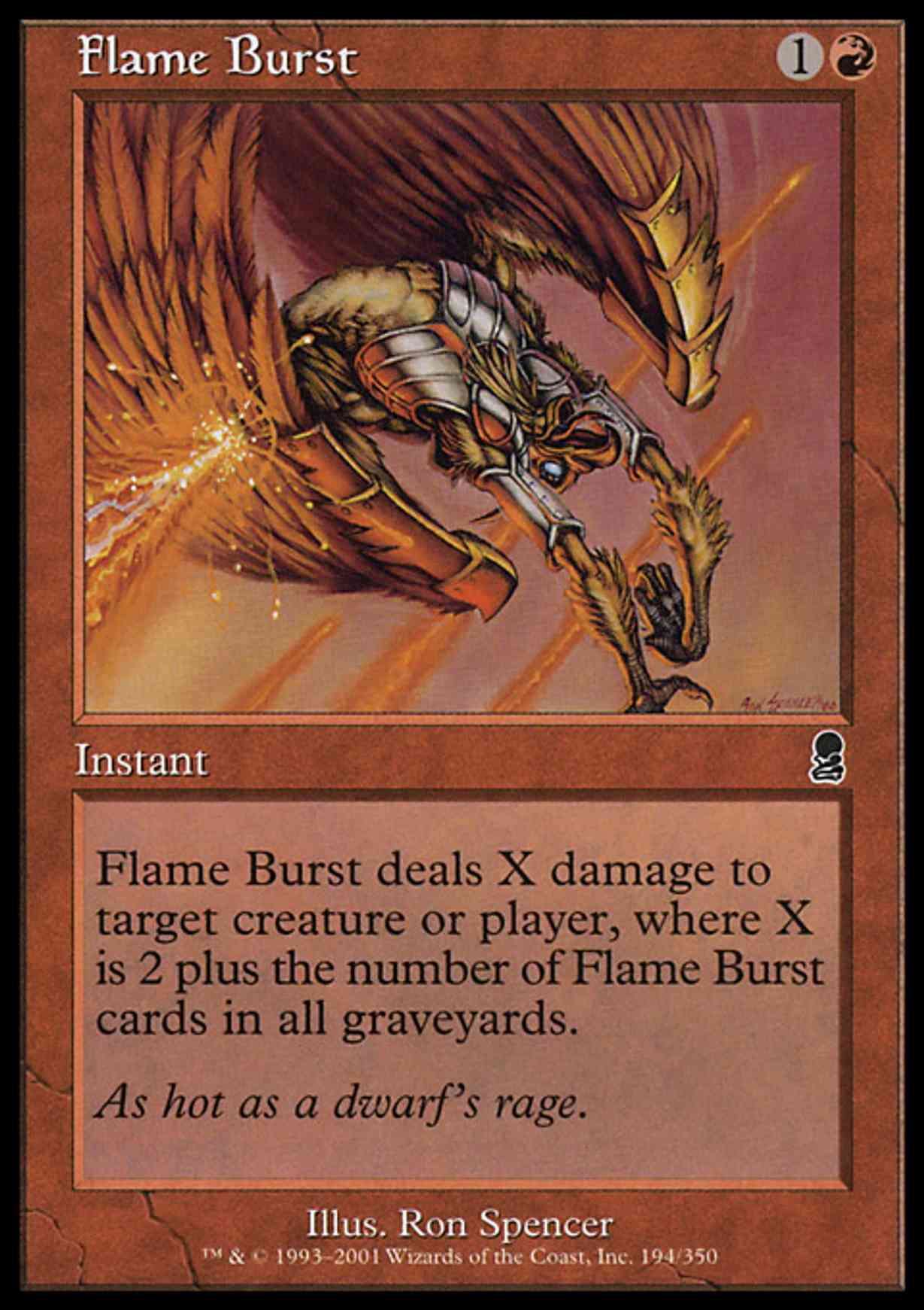 Flame Burst magic card front