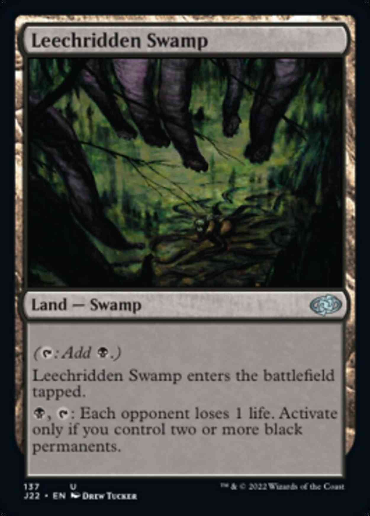 Leechridden Swamp magic card front