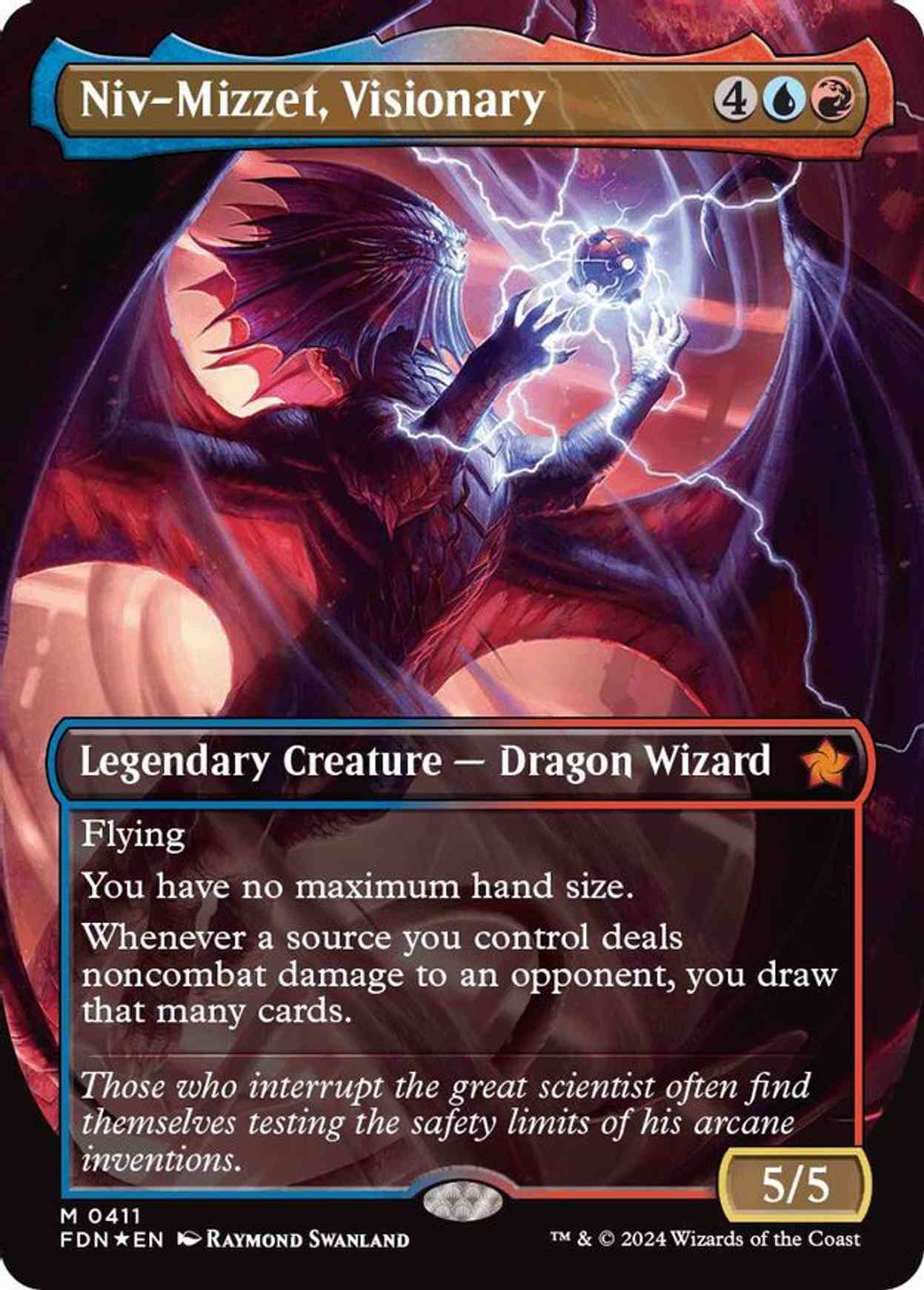 Niv-Mizzet, Visionary (Borderless) (Mana Foil) magic card front