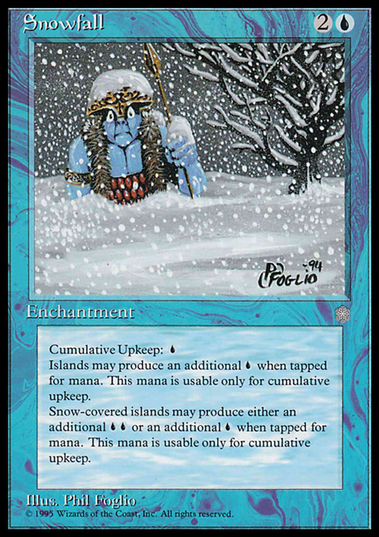 Snowfall magic card front