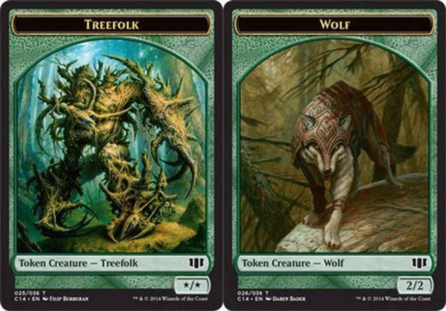 Treefolk // Wolf Double-sided Token magic card front