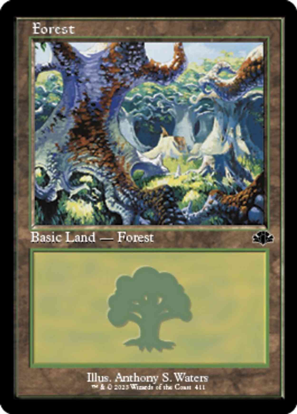 Forest (411) (Retro Frame) magic card front