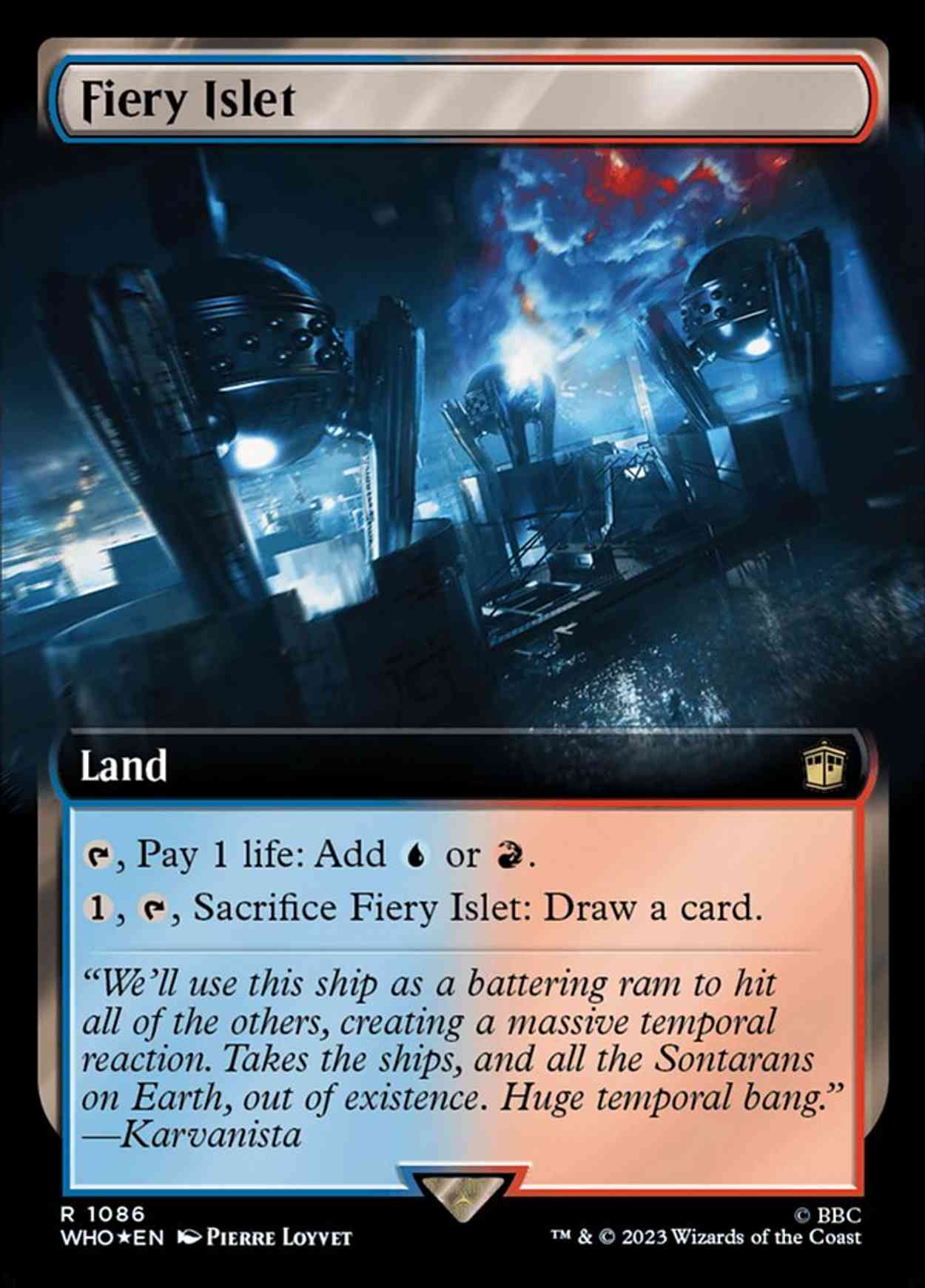 Fiery Islet (Extended Art) (Surge Foil) magic card front