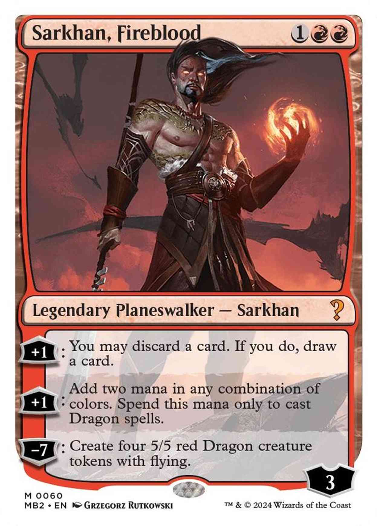 Sarkhan, Fireblood (White Border) magic card front