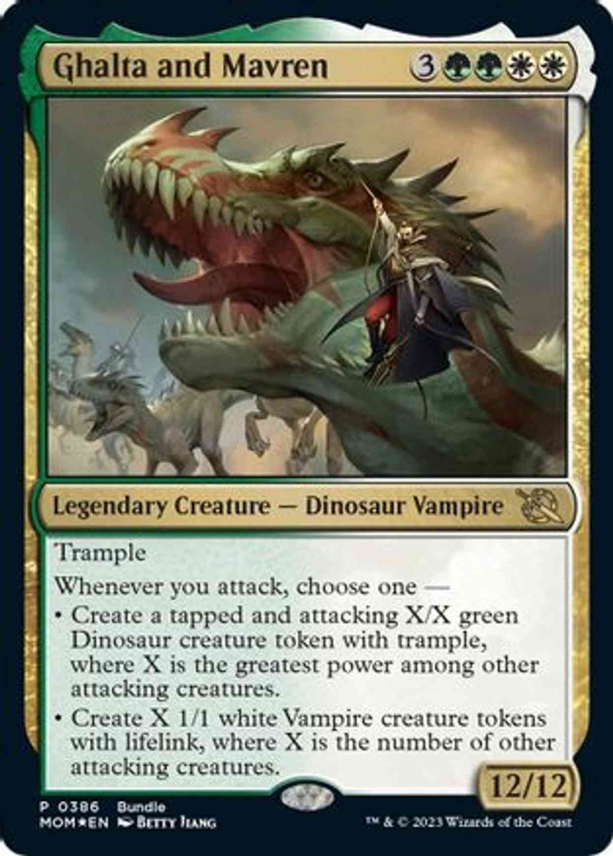 Ghalta and Mavren (MOM Bundle) magic card front