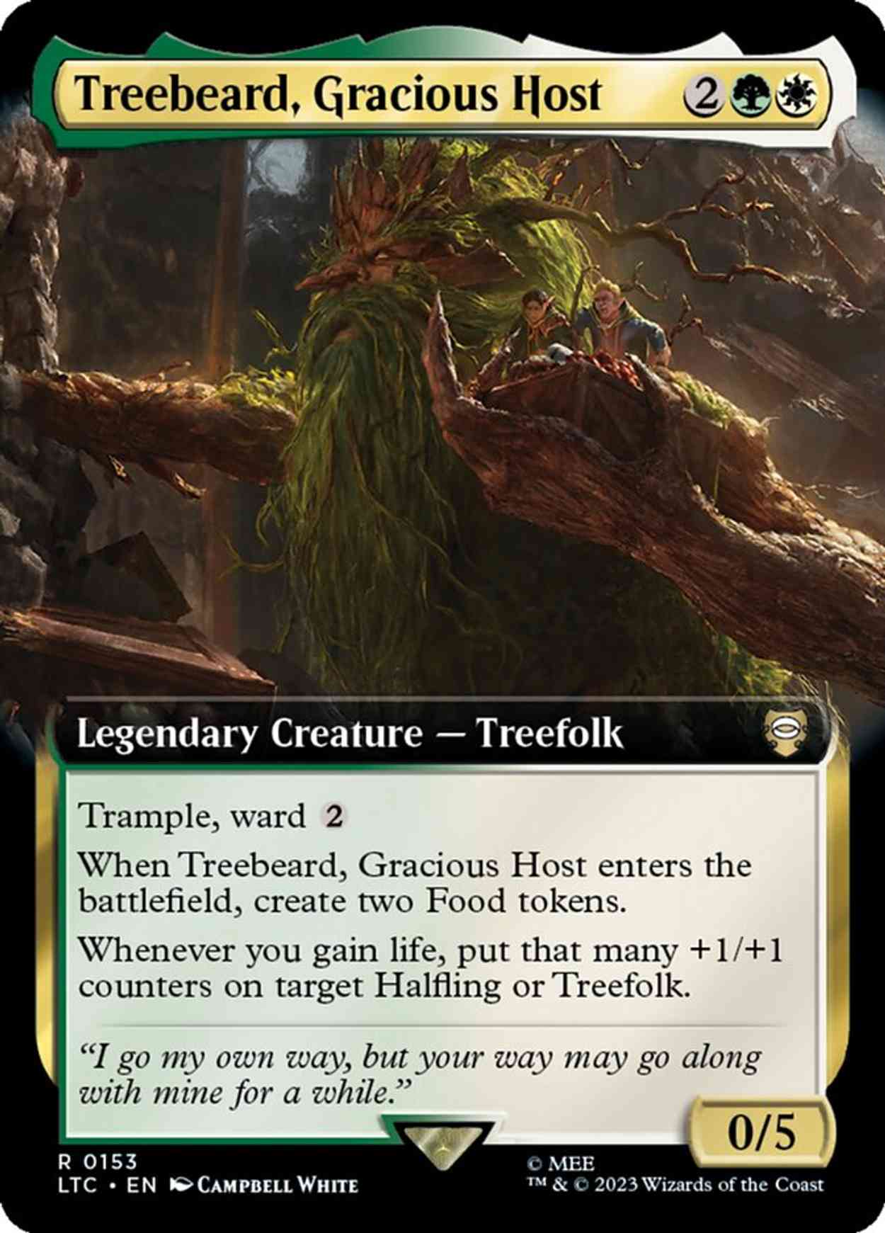 Treebeard, Gracious Host (Extended Art) magic card front