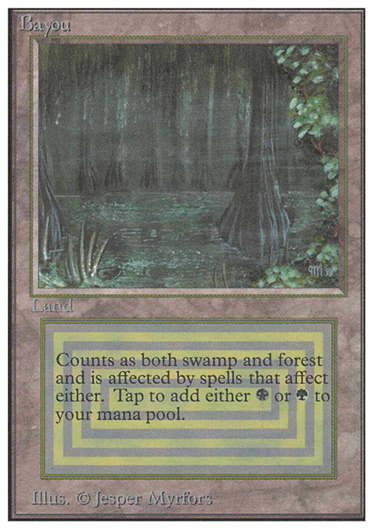 Bayou magic card front