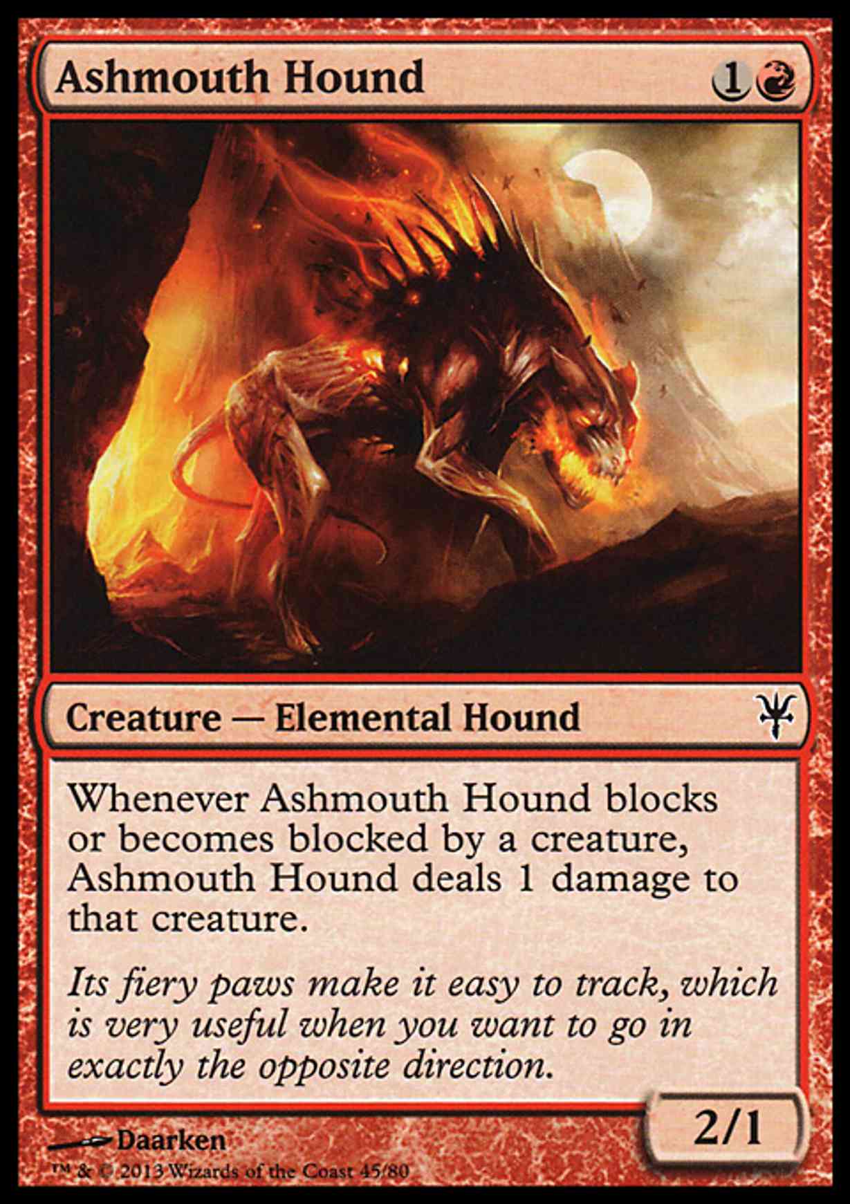 Ashmouth Hound magic card front
