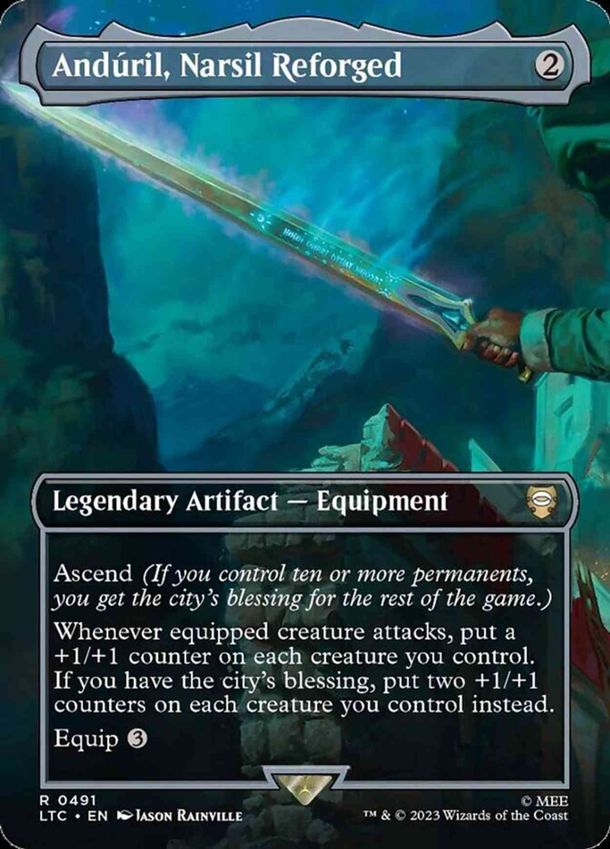 Andúril, Narsil Reforged (Borderless) magic card front