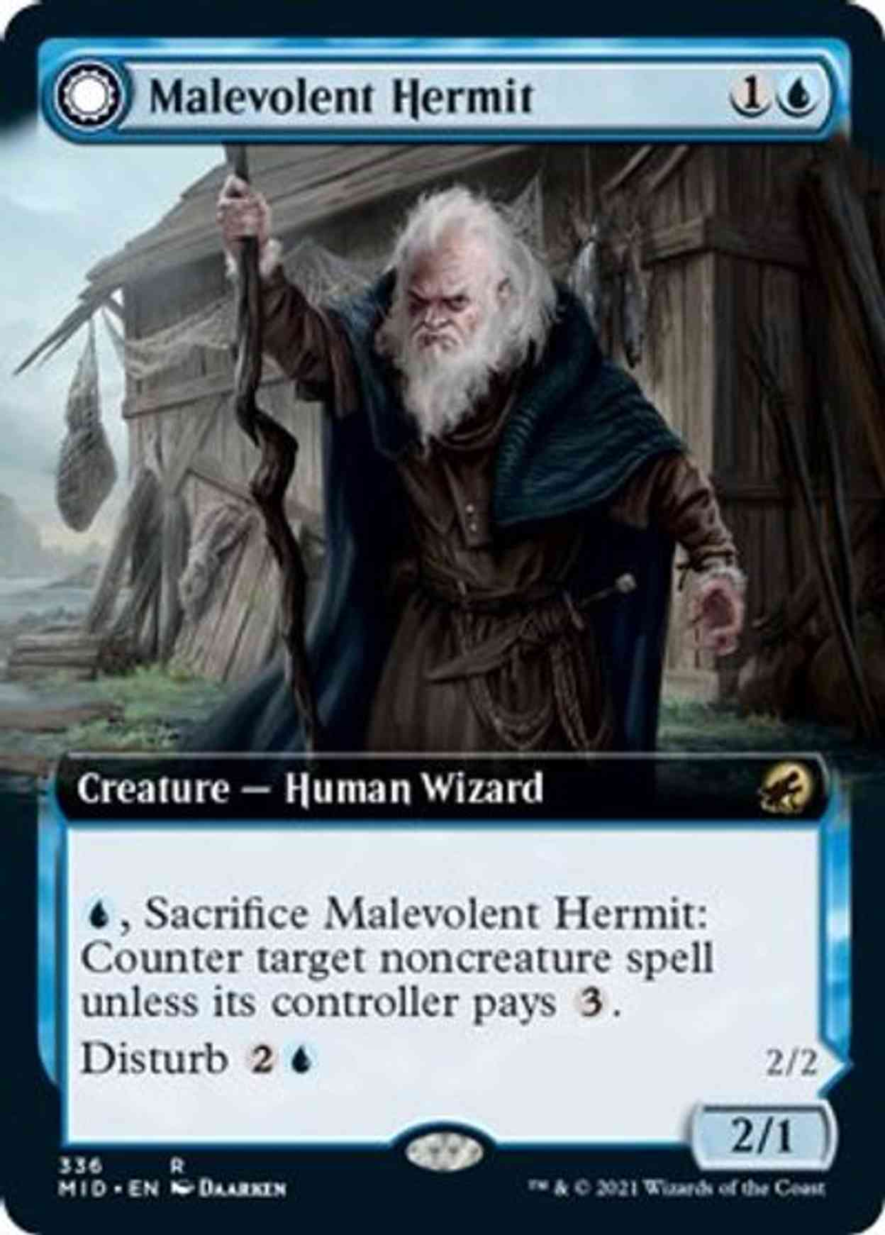 Malevolent Hermit (Extended Art) magic card front