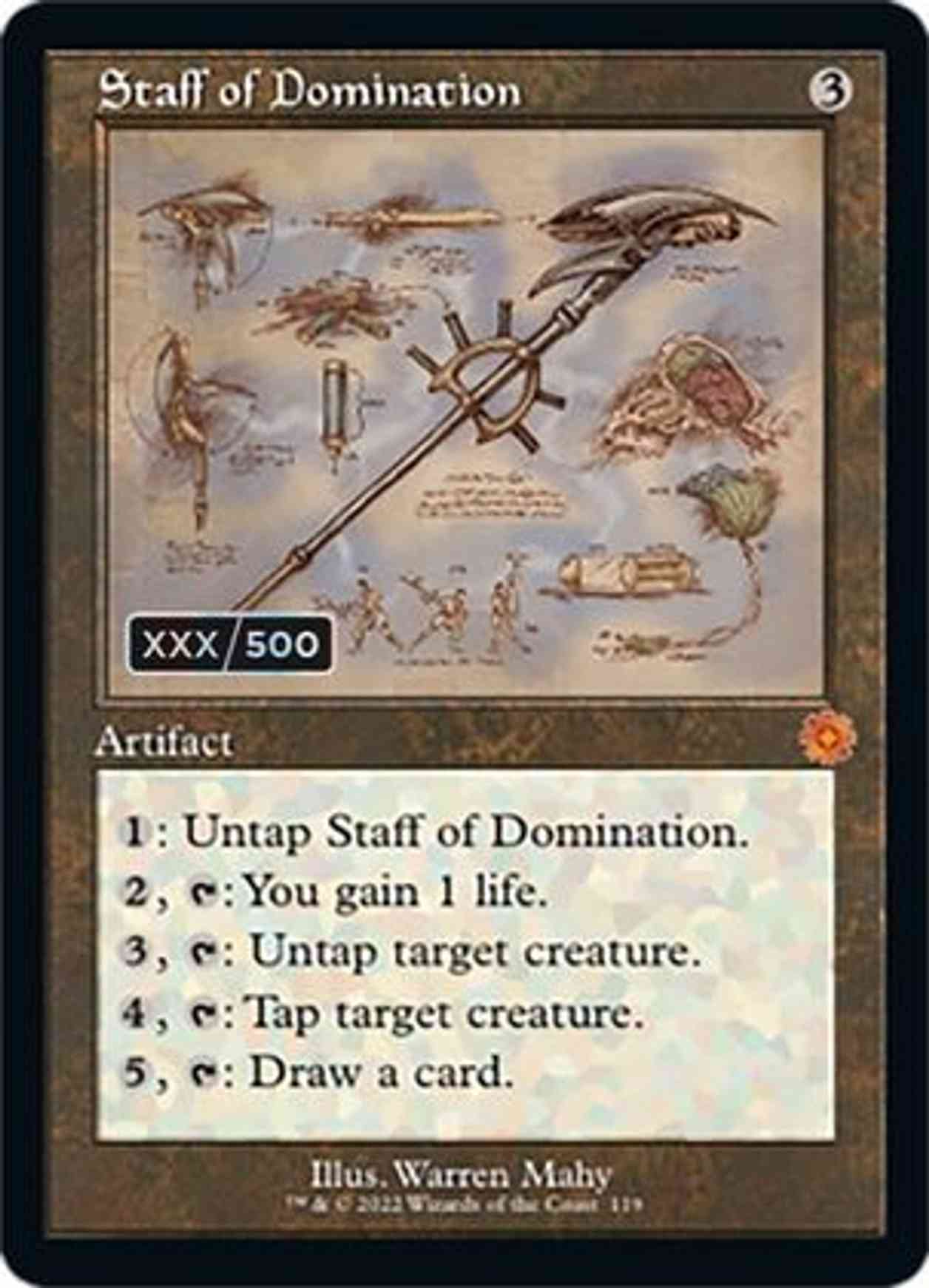 Staff of Domination (Schematic) (Serial Numbered) magic card front