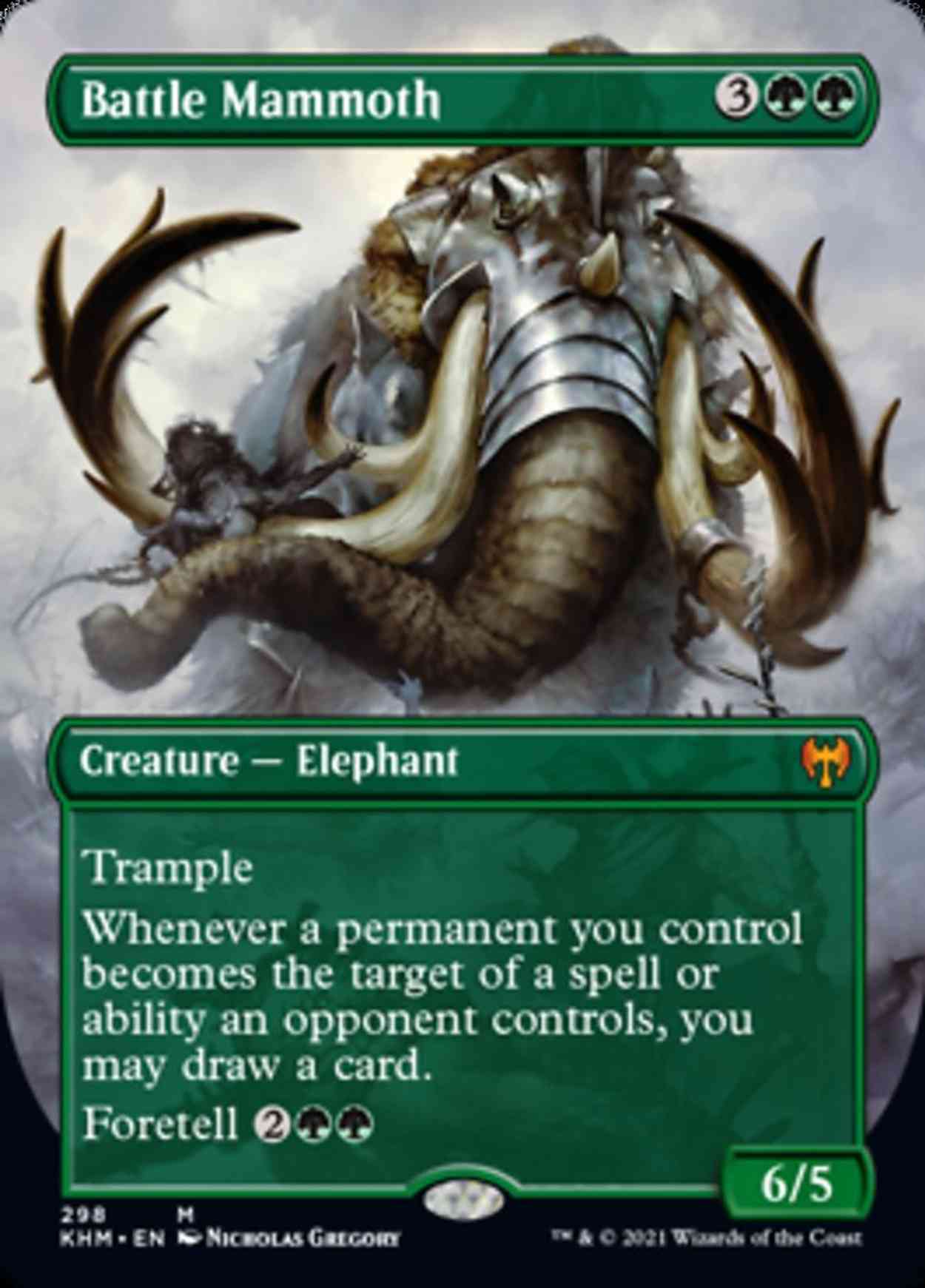 Battle Mammoth (Borderless) magic card front