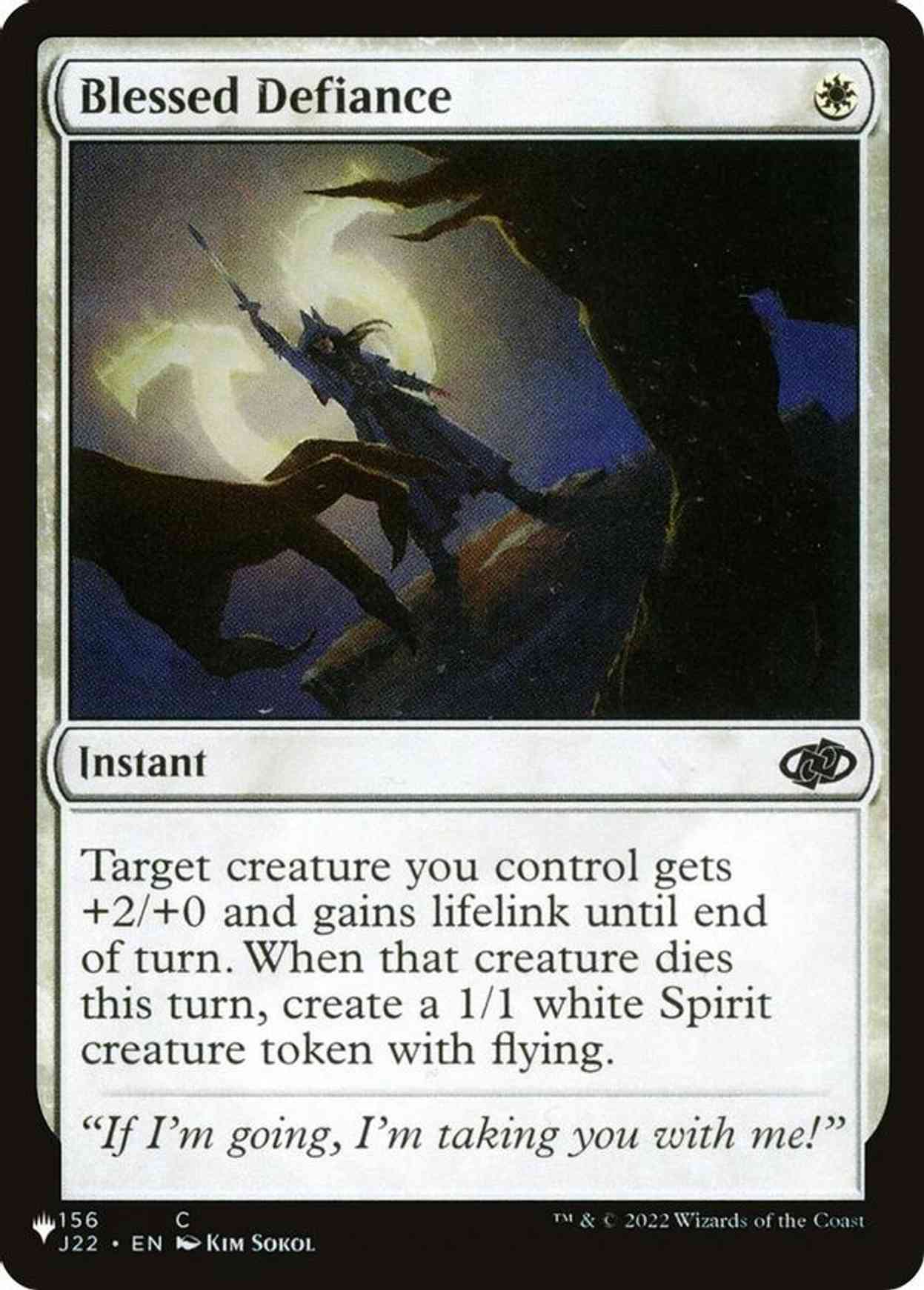 Blessed Defiance magic card front