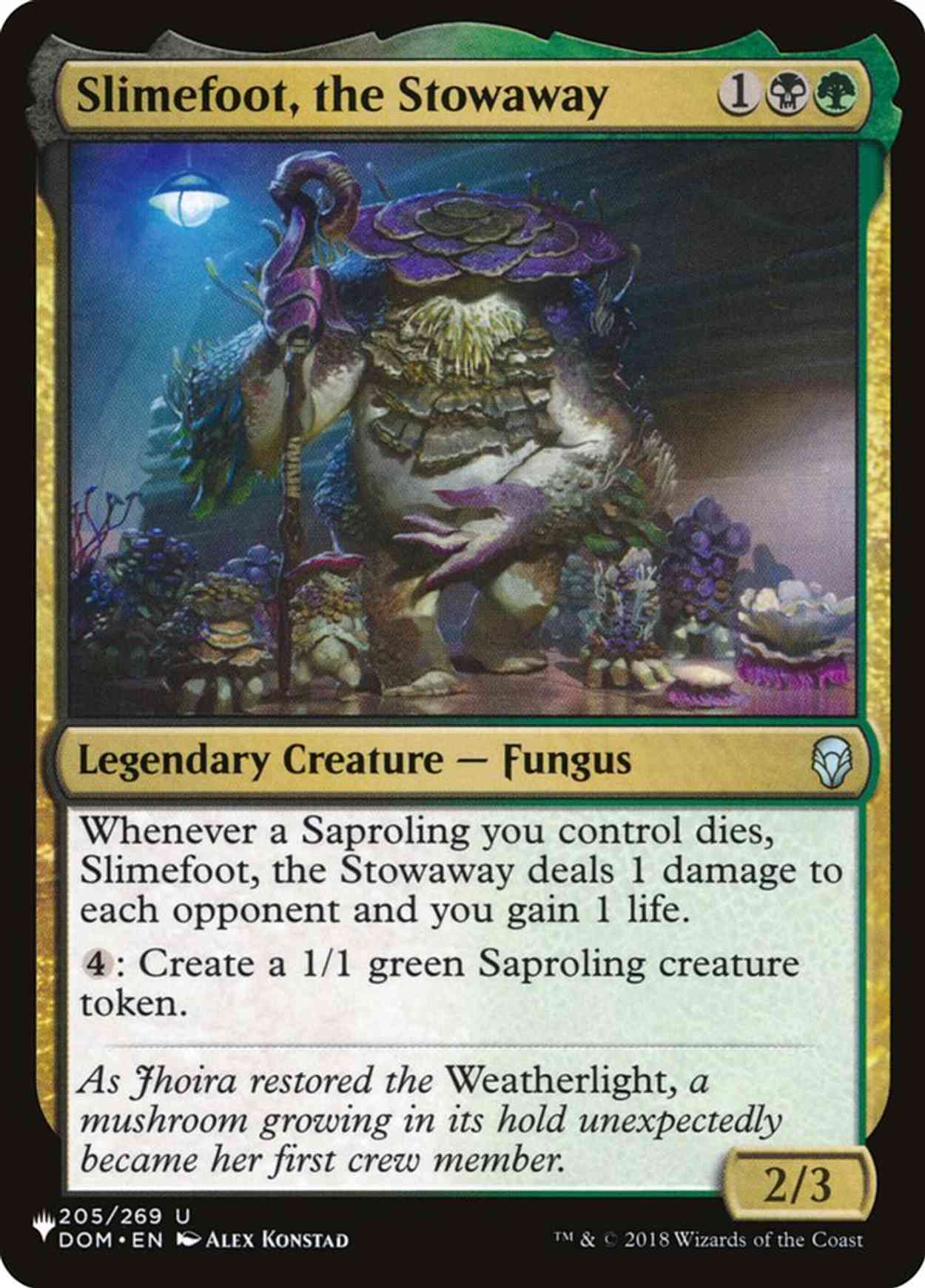 Slimefoot, the Stowaway magic card front