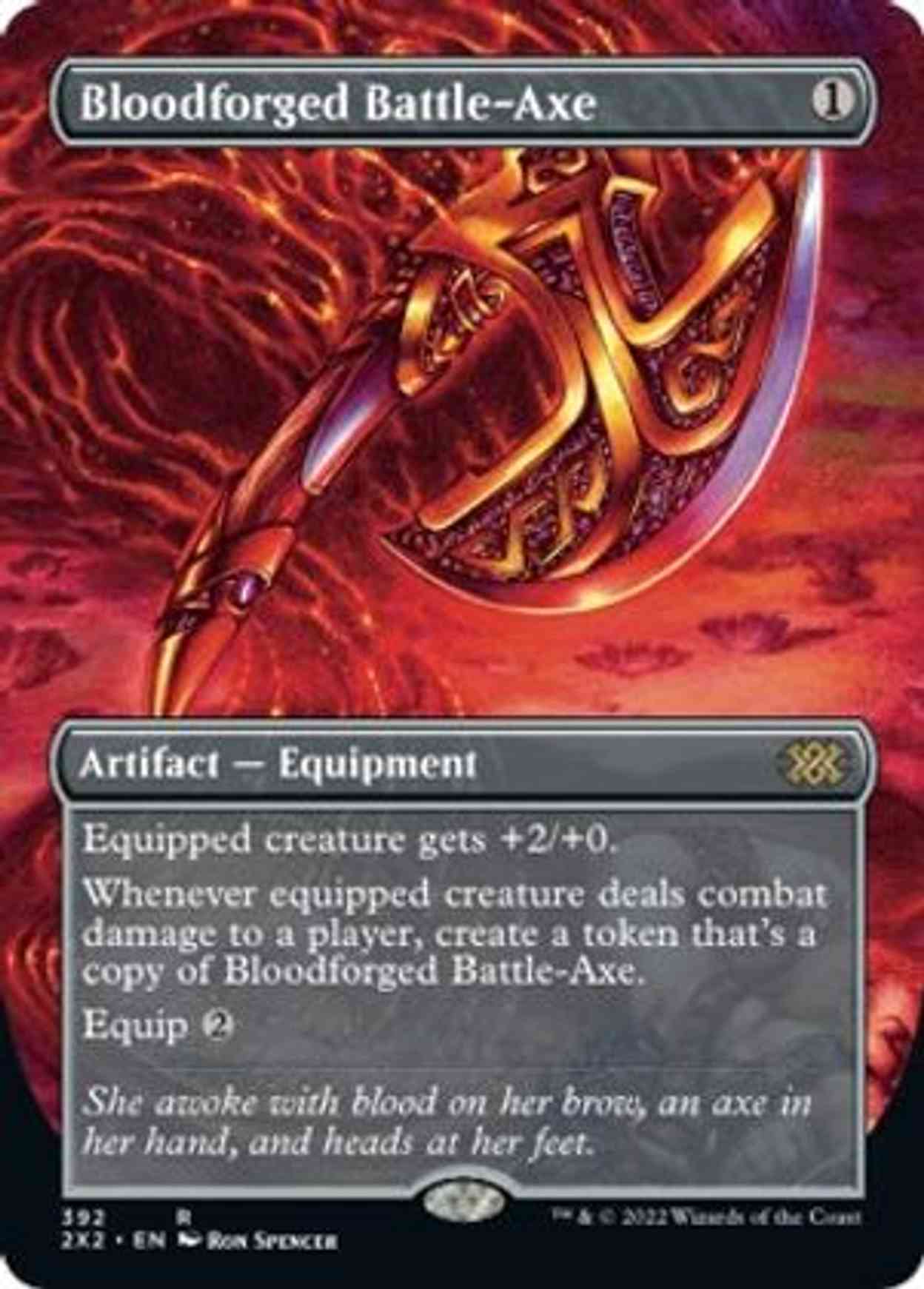 Bloodforged Battle-Axe (Borderless) magic card front