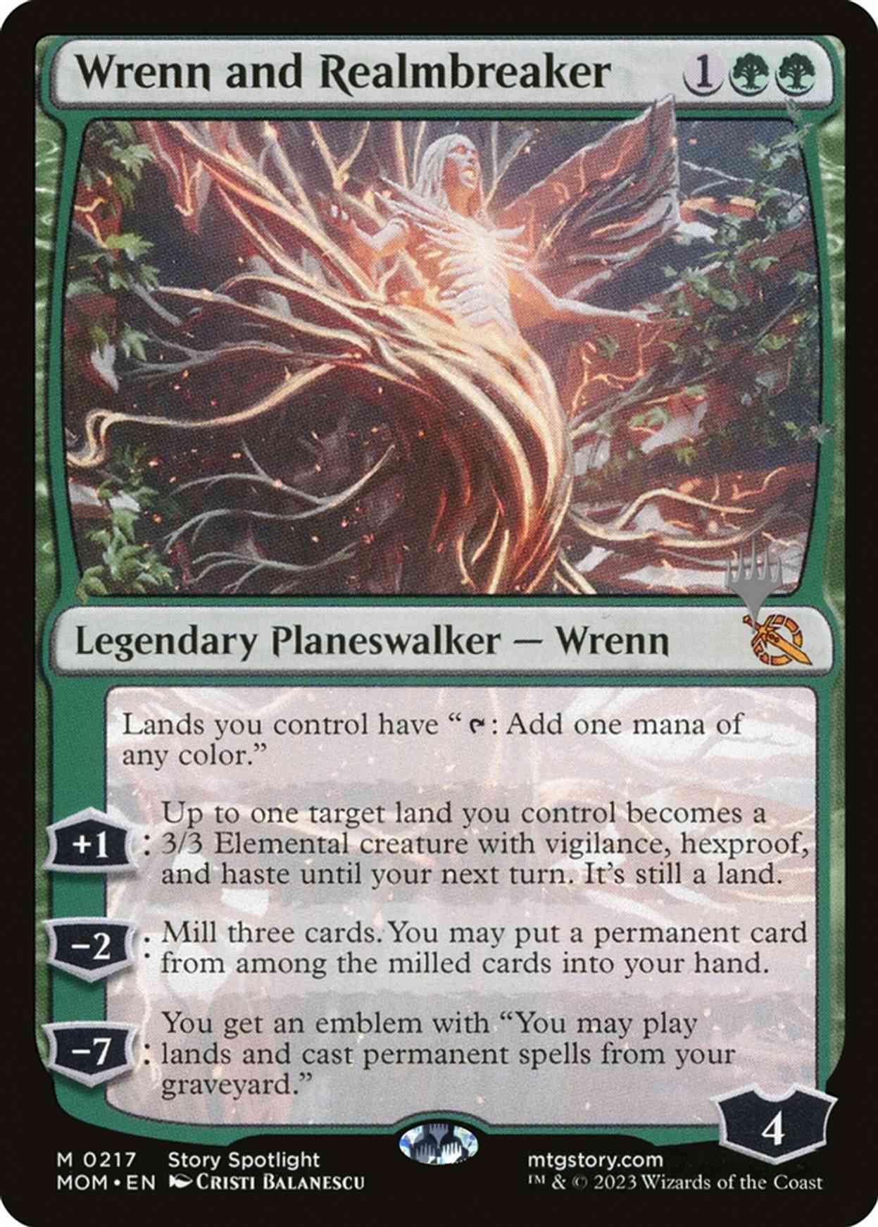 Wrenn and Realmbreaker magic card front