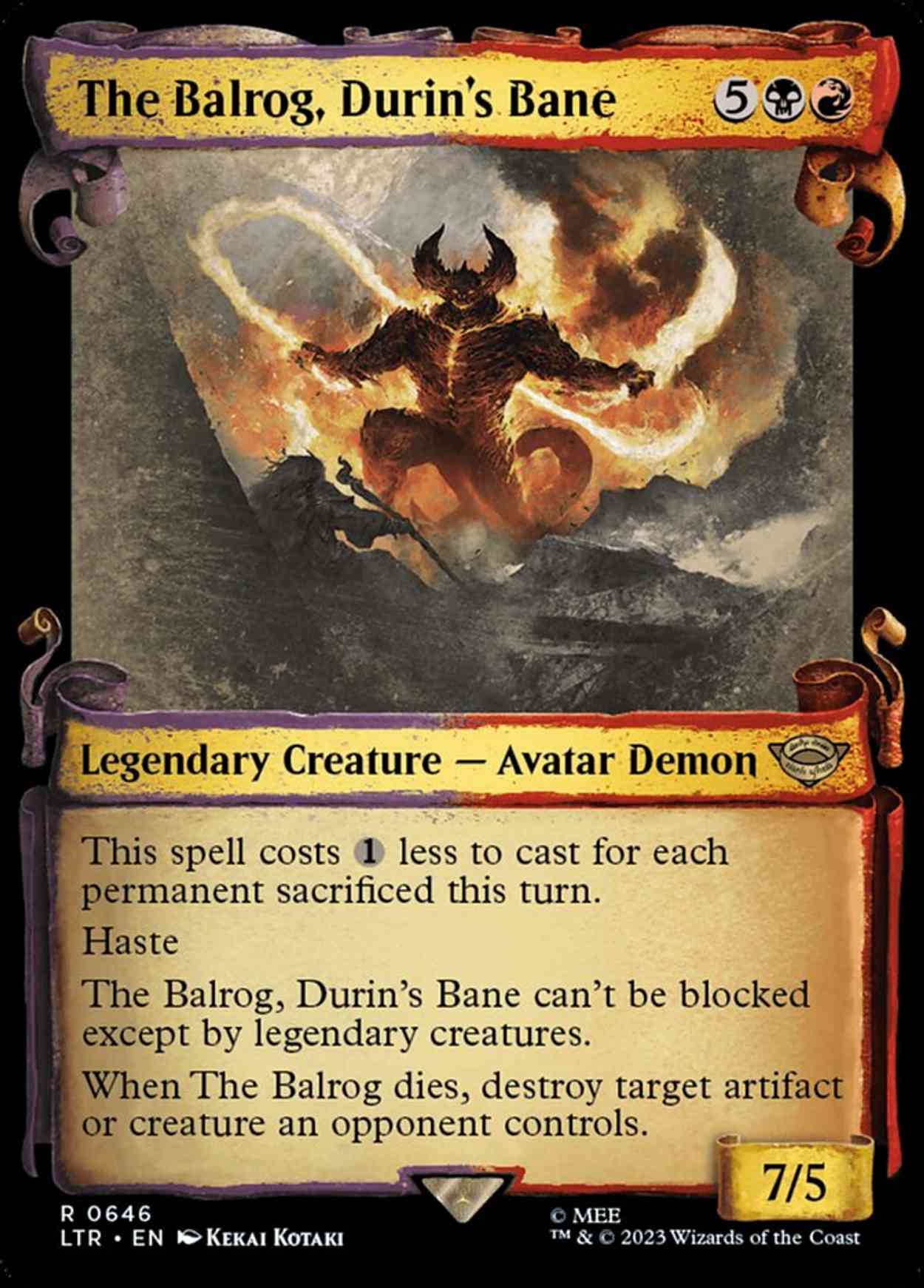 The Balrog, Durin's Bane (Showcase Scrolls) magic card front