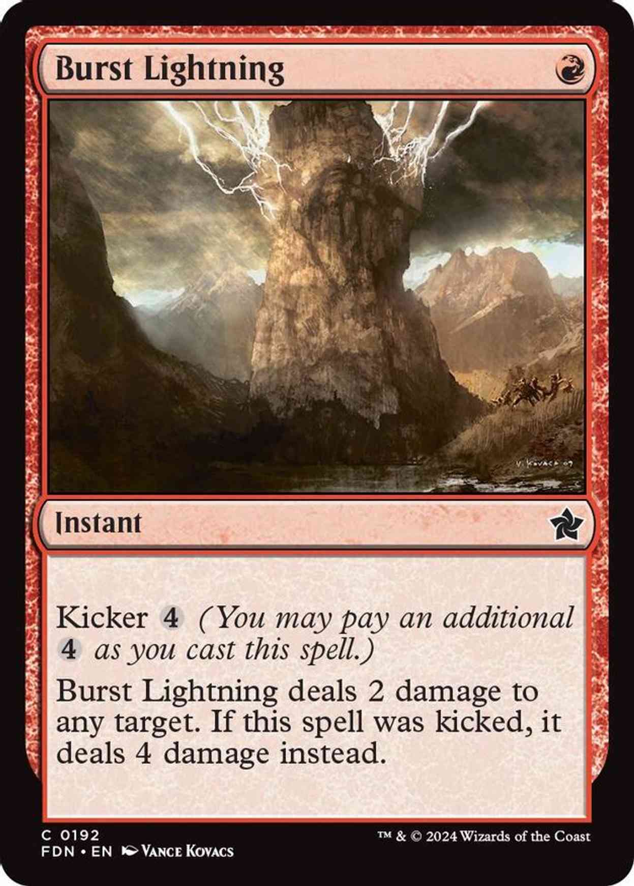 Burst Lightning magic card front