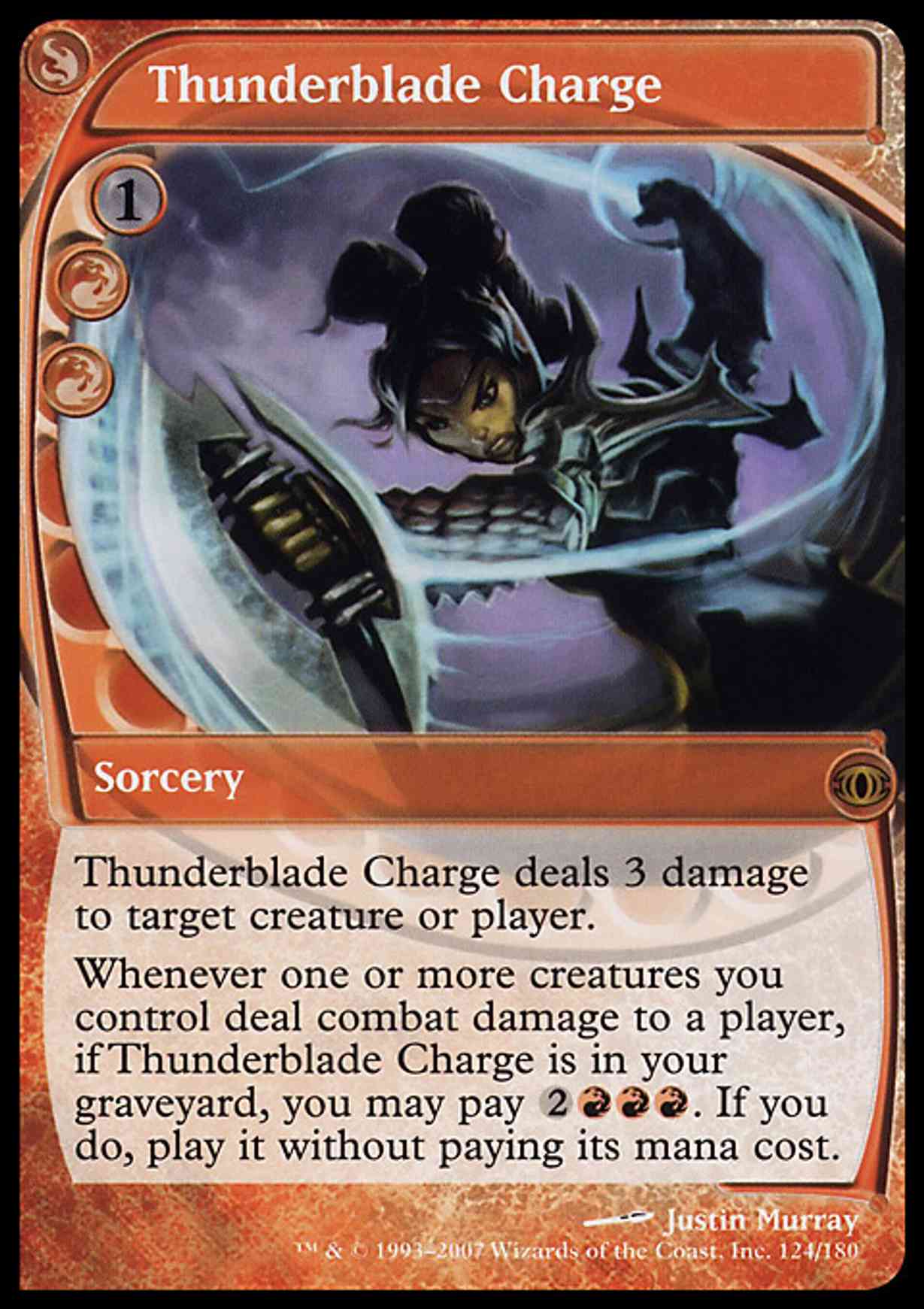 Thunderblade Charge magic card front