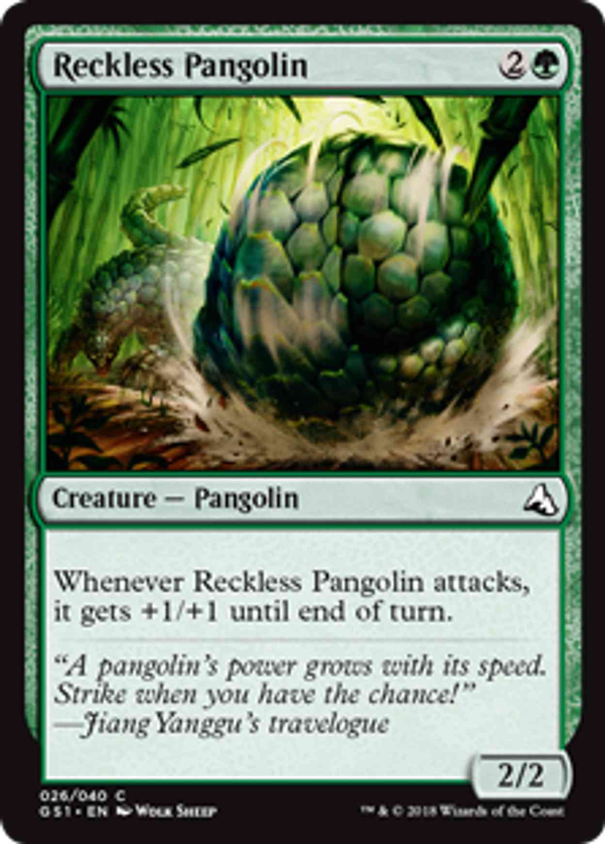 Reckless Pangolin magic card front