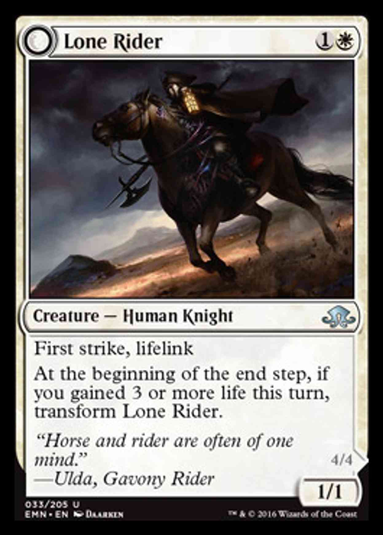 Lone Rider magic card front