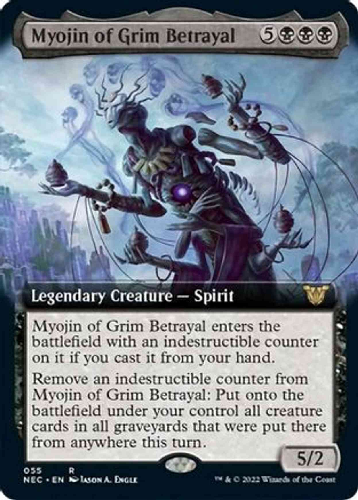 Myojin of Grim Betrayal (Extended Art) magic card front