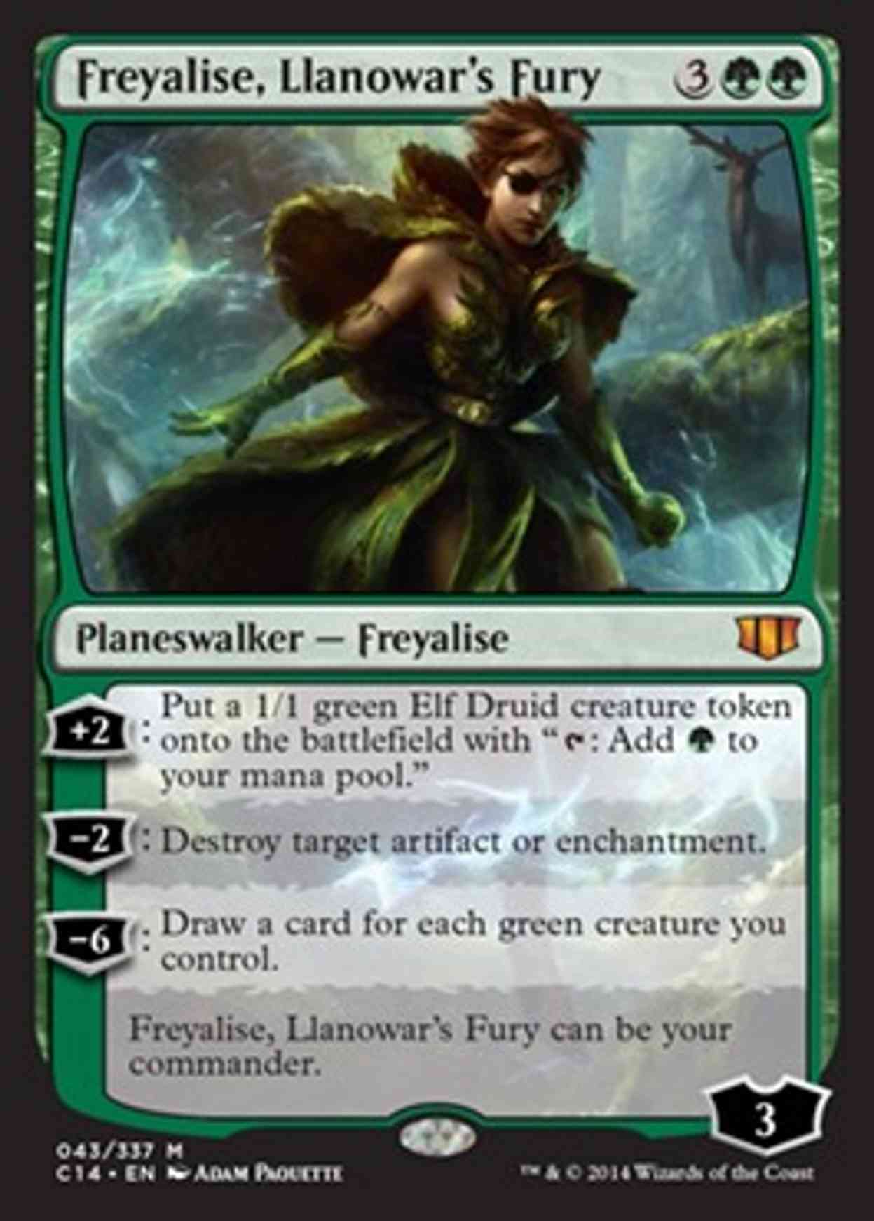 Freyalise, Llanowar's Fury magic card front
