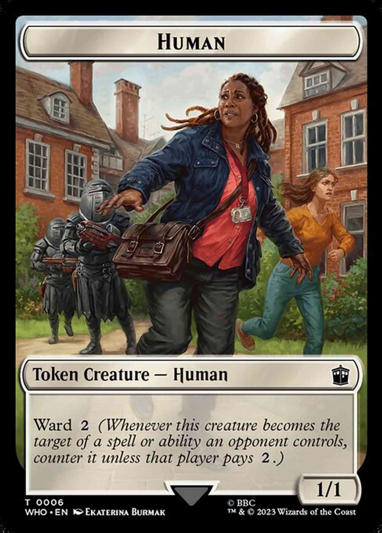 Human (0006) // Fish Double-Sided Token magic card front