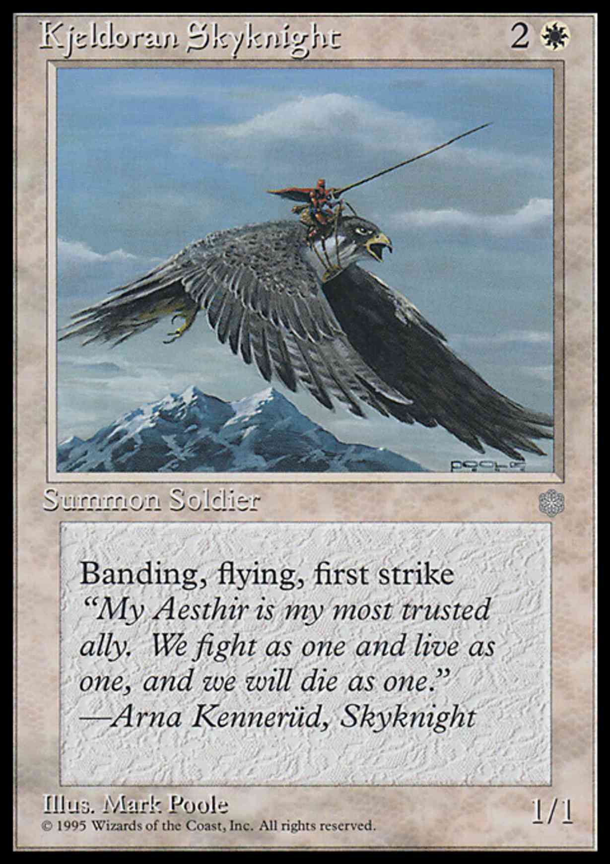 Kjeldoran Skyknight magic card front