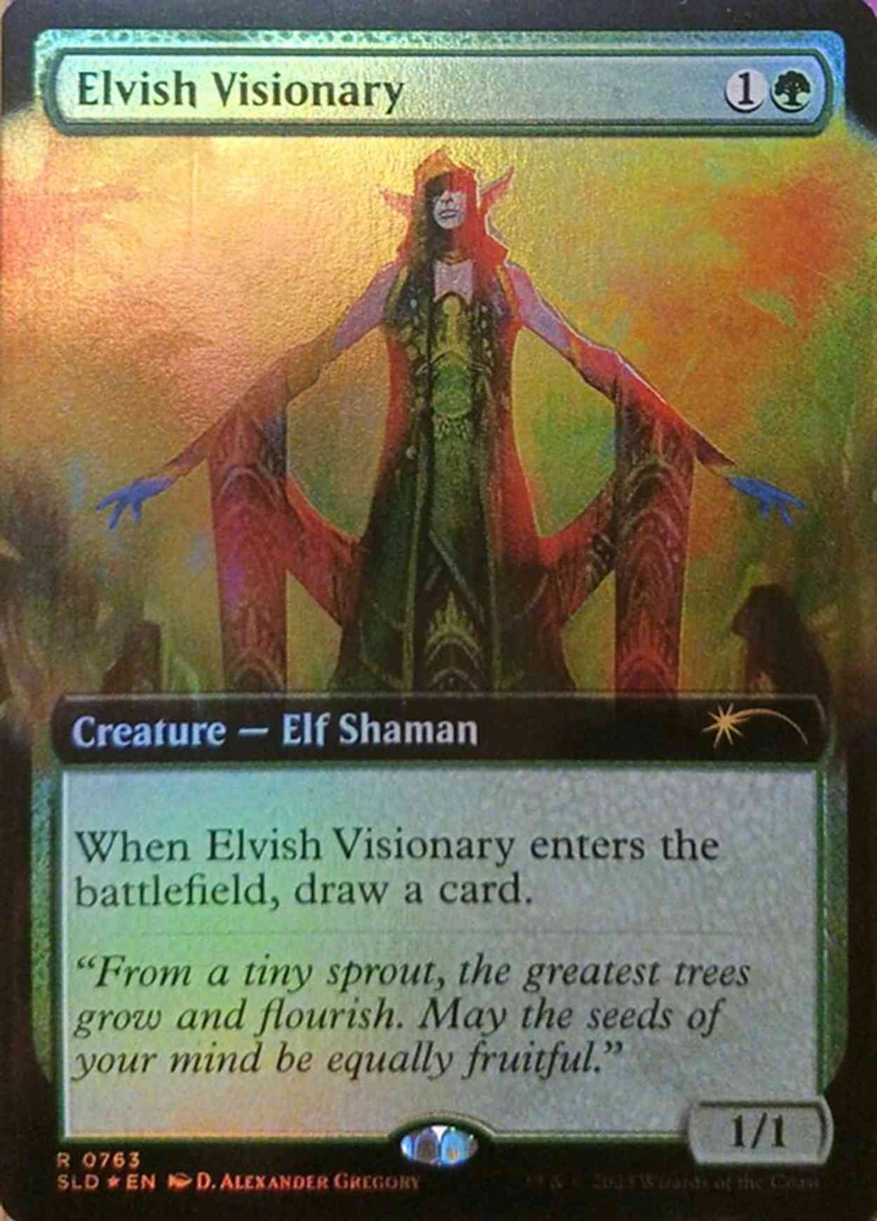 Elvish Visionary (Extended Art) magic card front