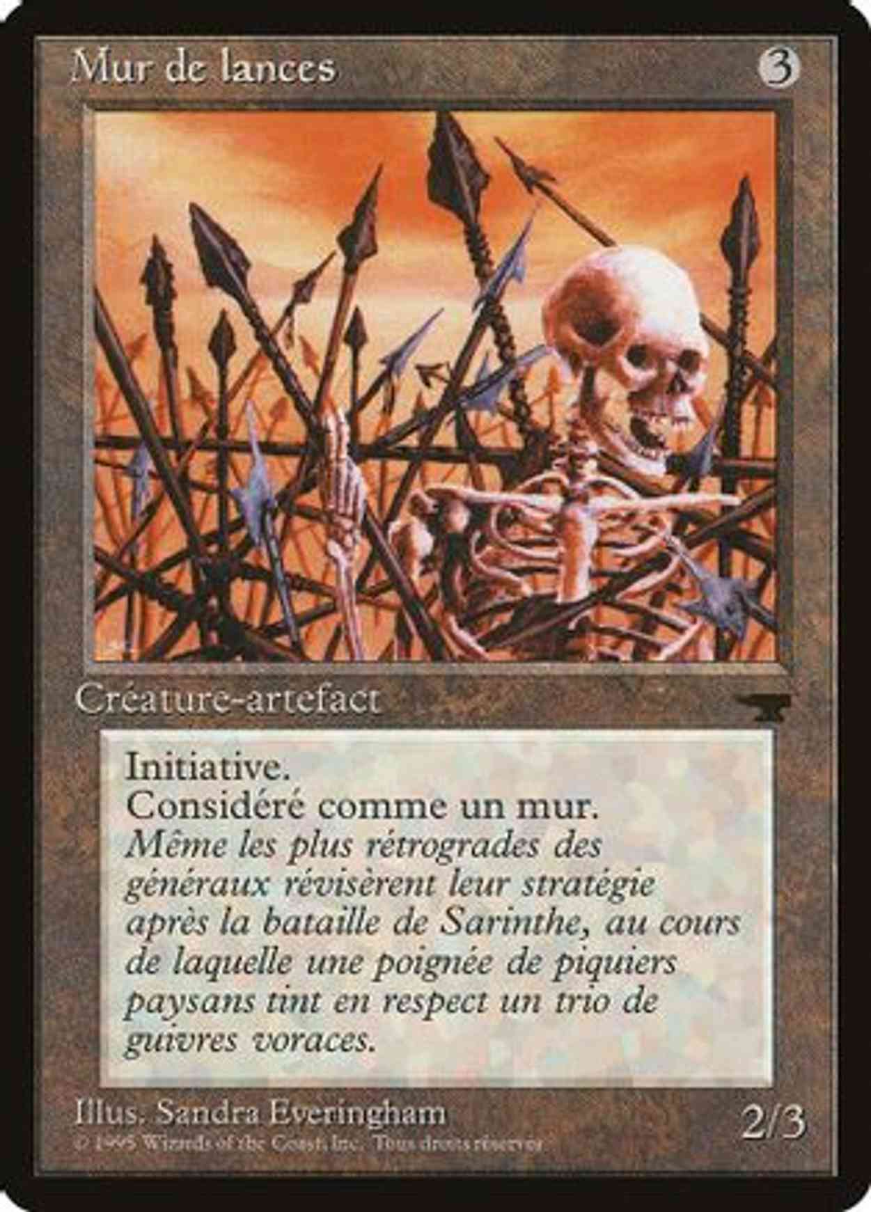 Wall of Spears (French) - "Mur de lances" magic card front