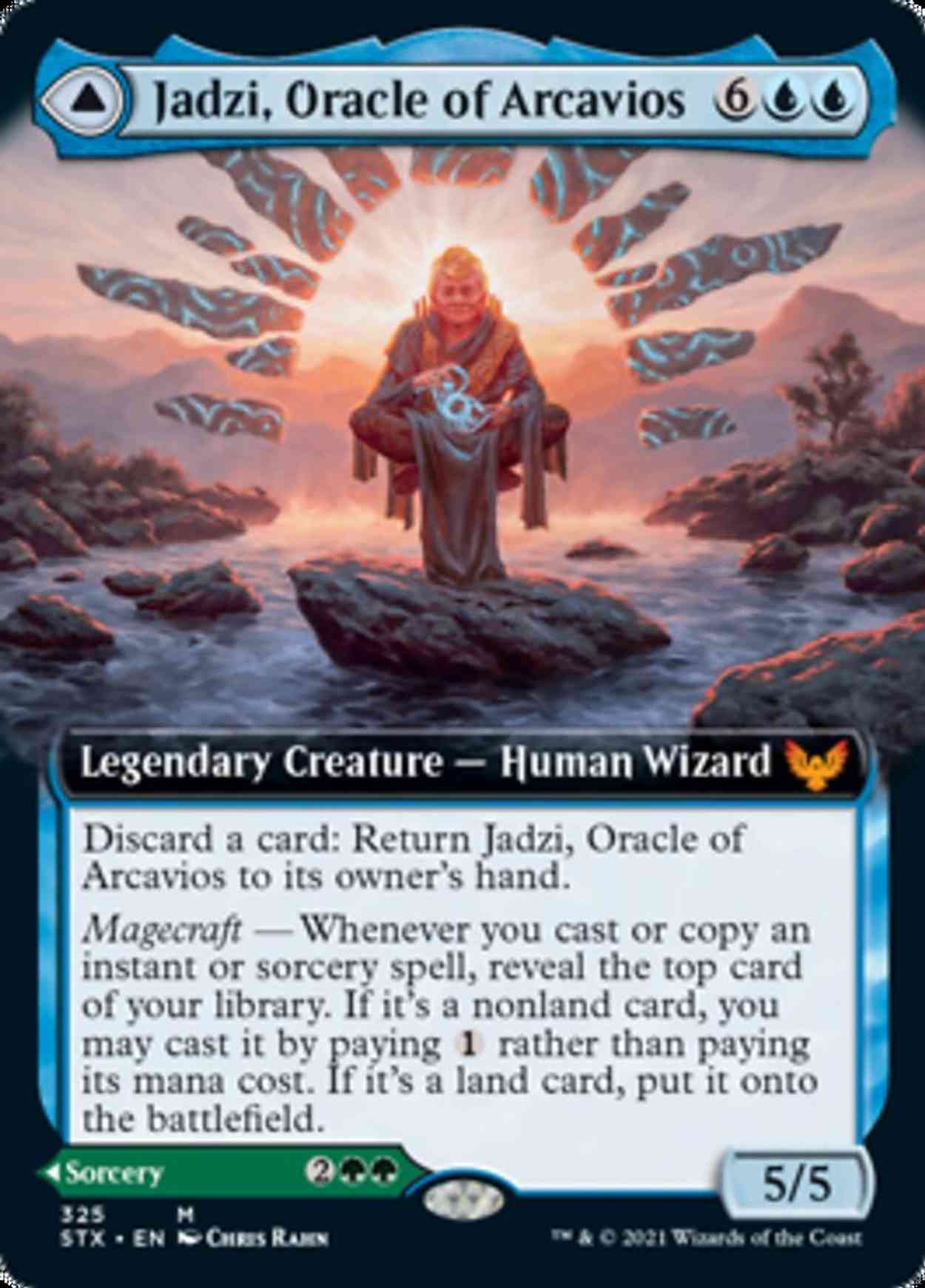 Jadzi, Oracle of Arcavios (Extended Art) magic card front