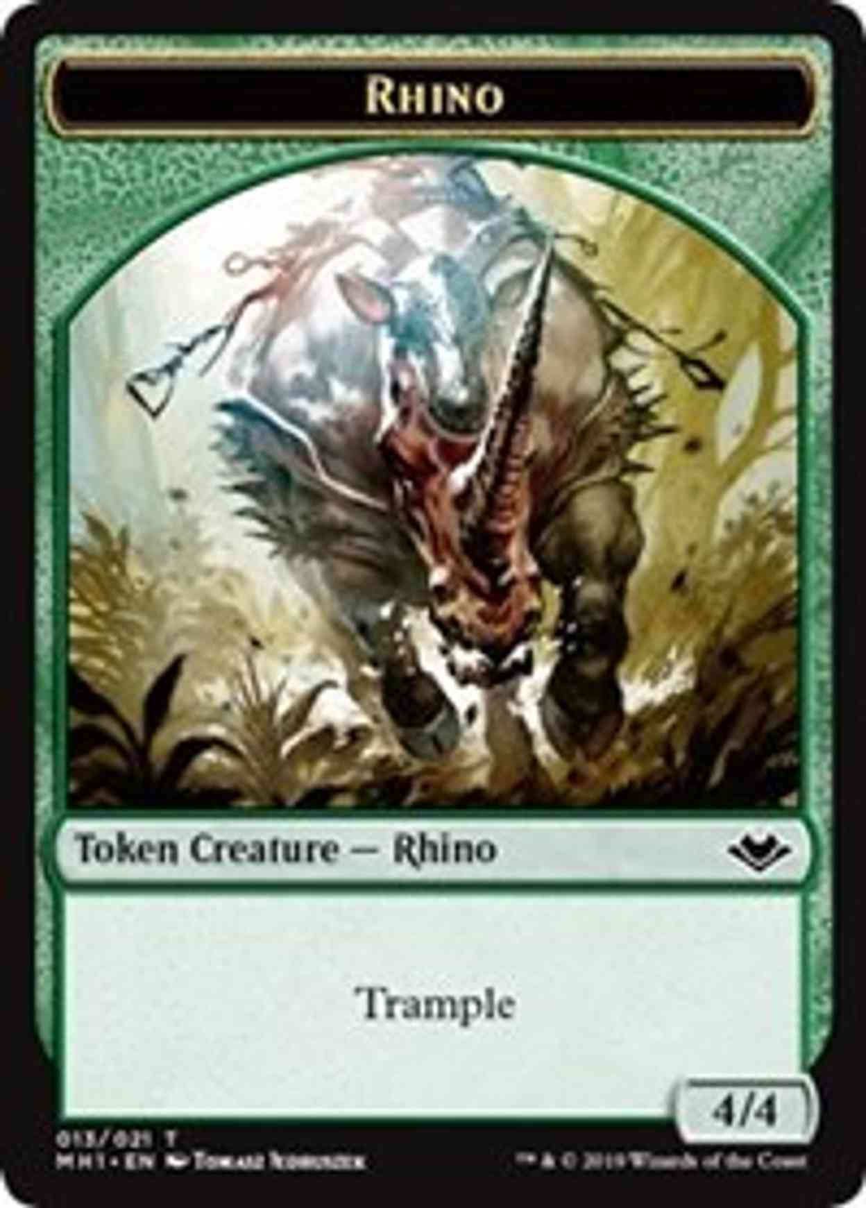 Rhino (013) // Spirit (016) Double-sided Token magic card front