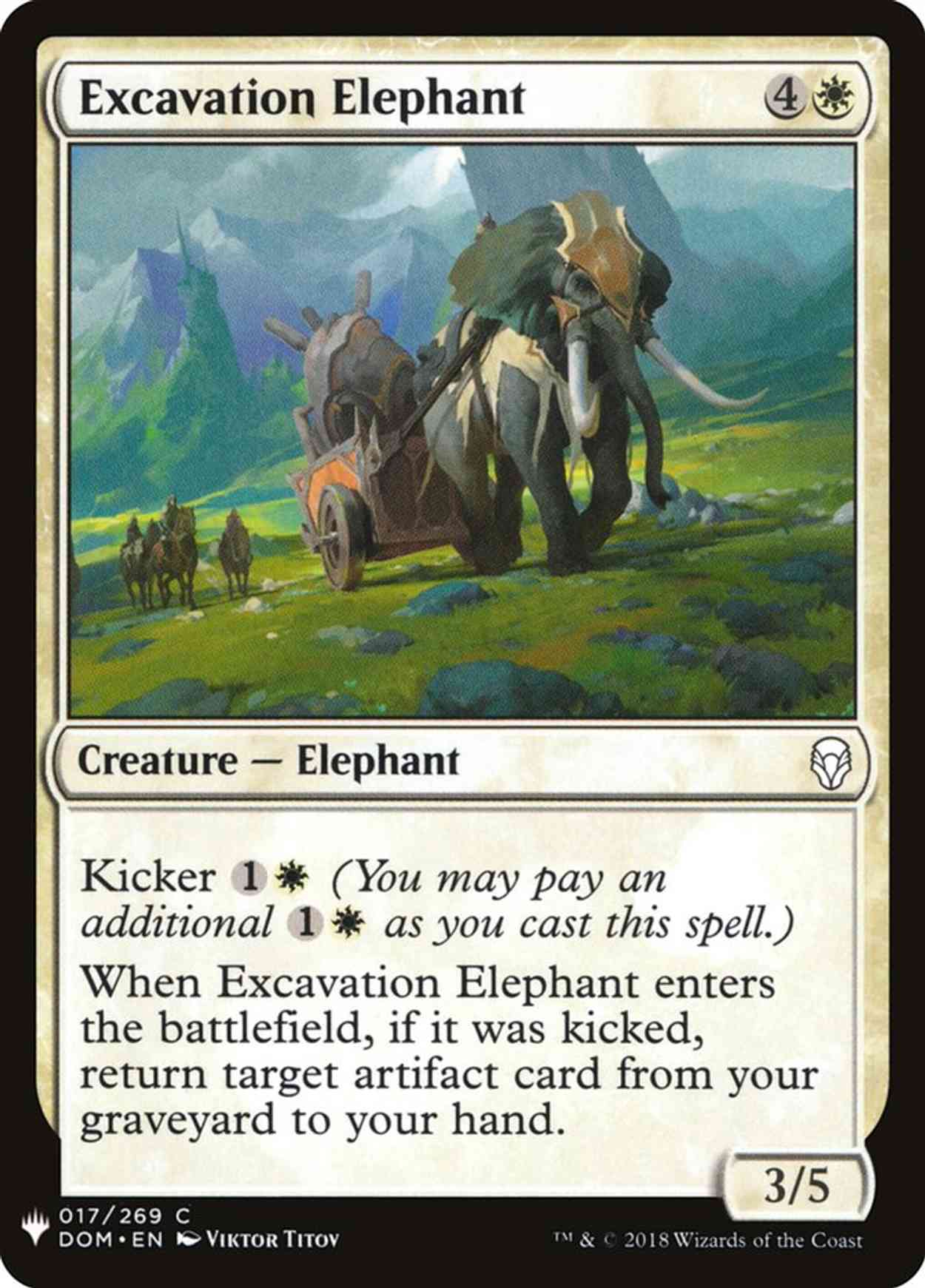 Excavation Elephant magic card front