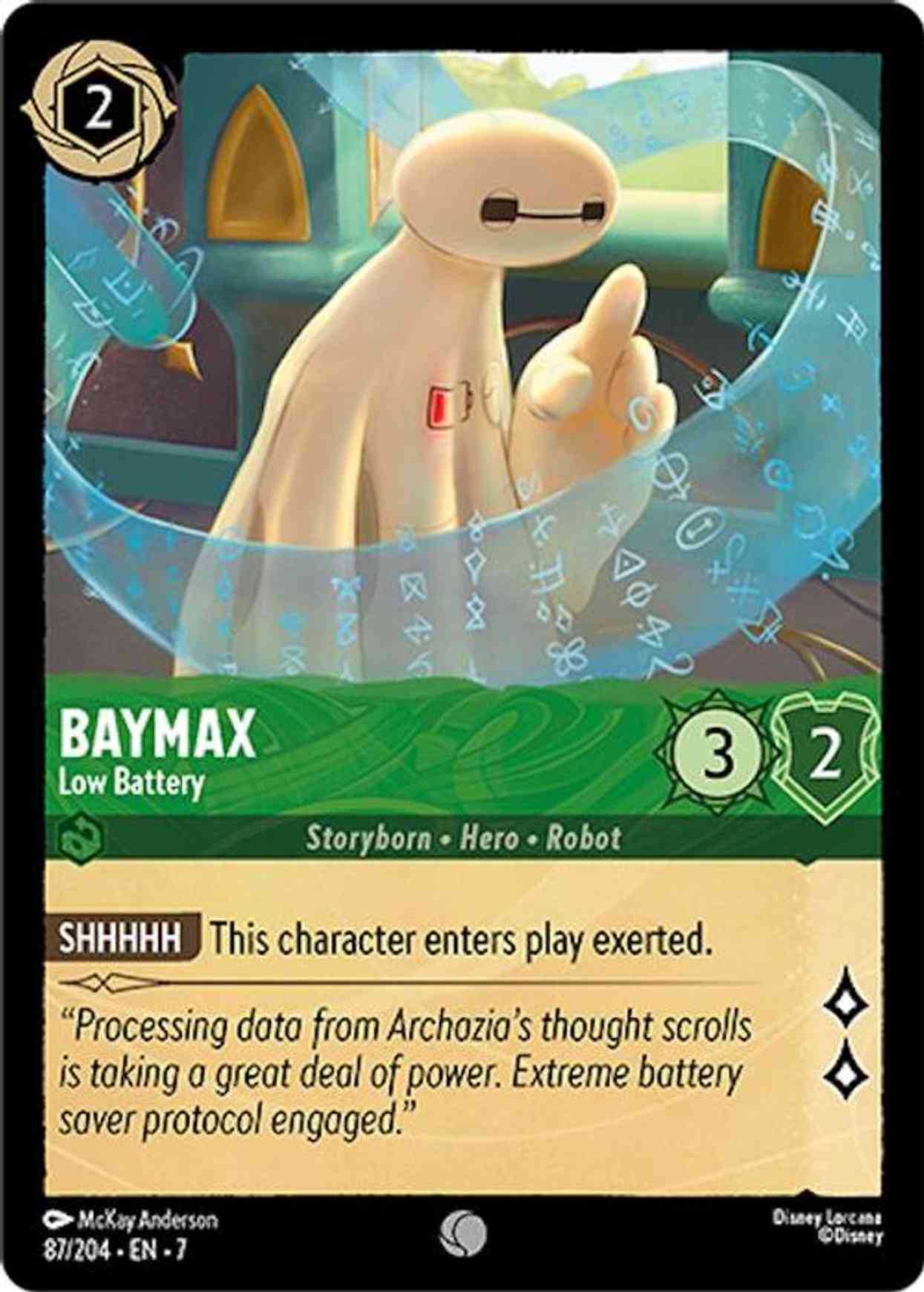 Baymax - Low Battery magic card front