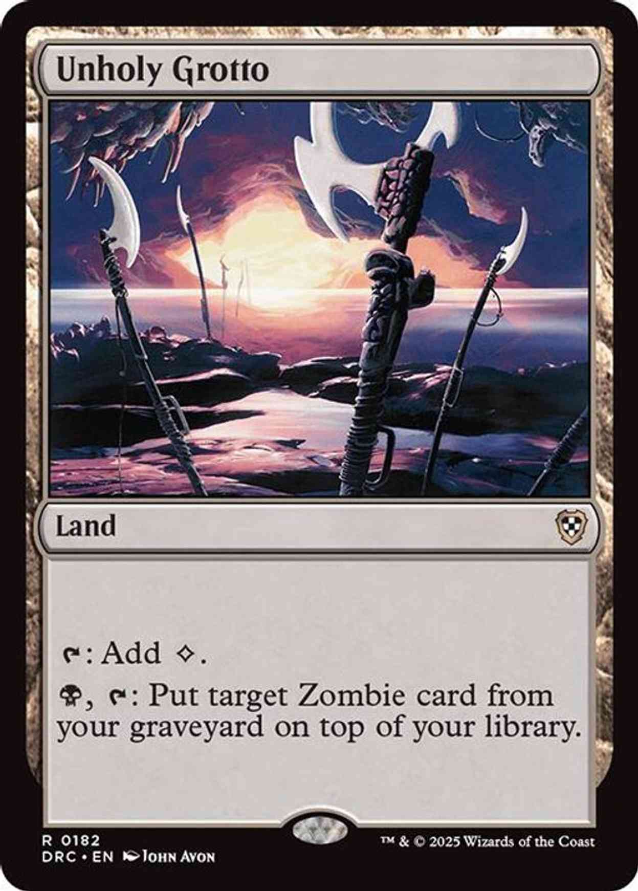 Unholy Grotto magic card front