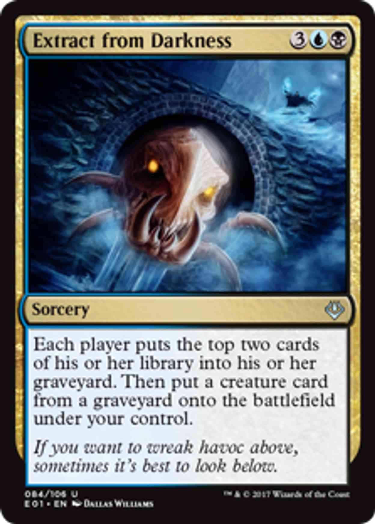 Extract from Darkness magic card front