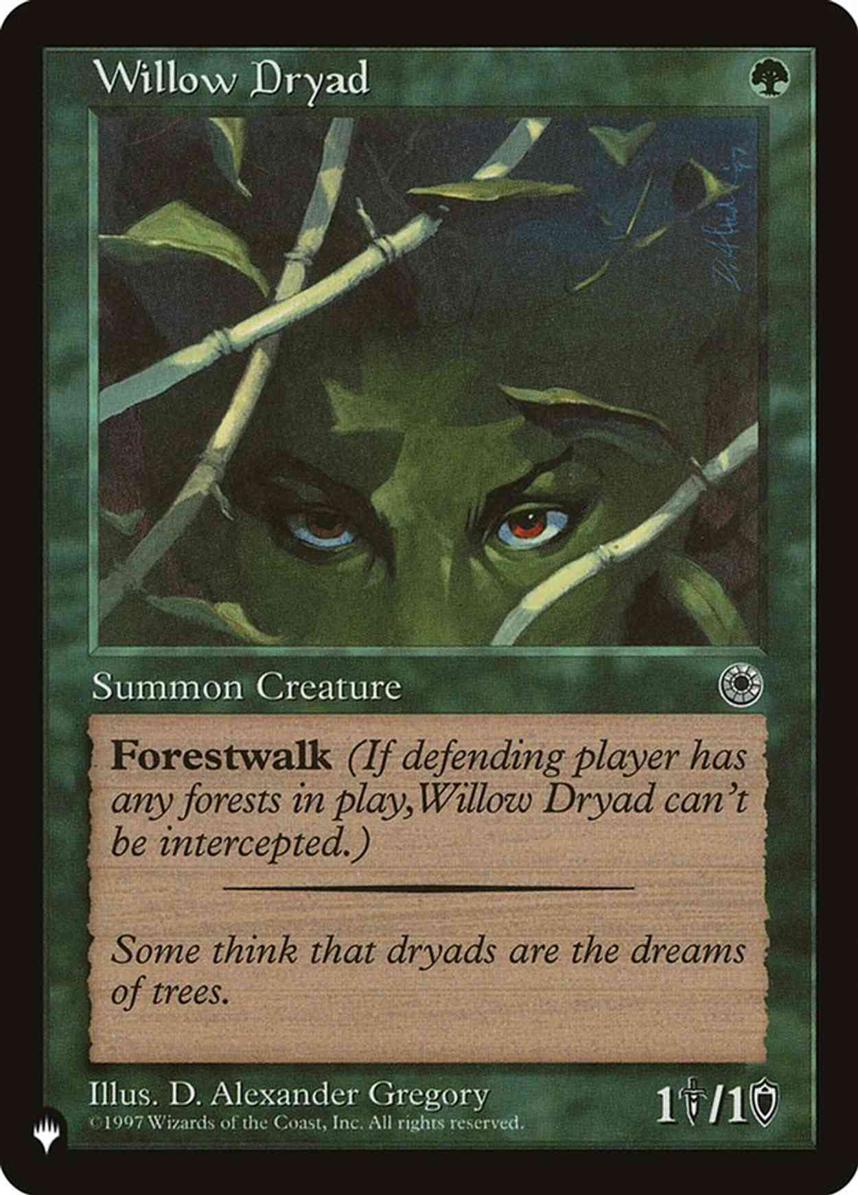 Willow Dryad magic card front