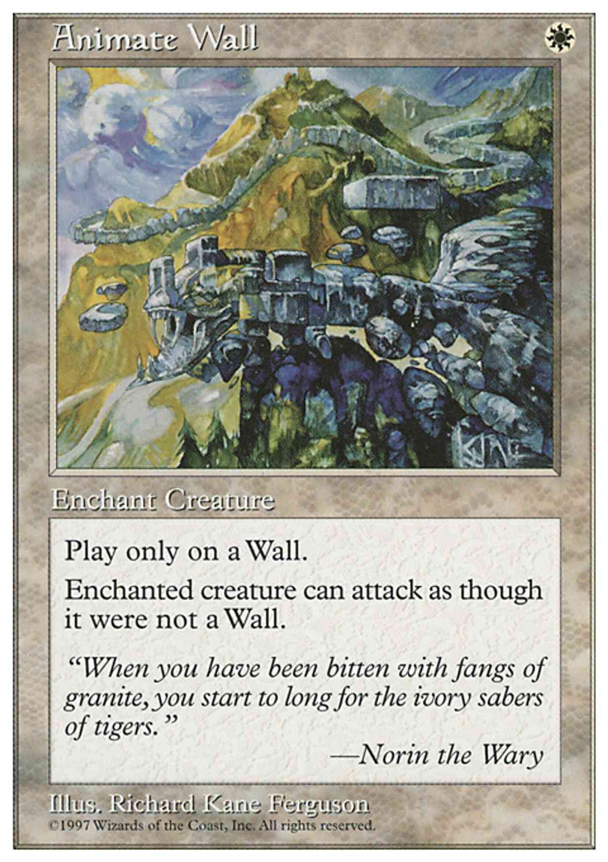 Animate Wall magic card front