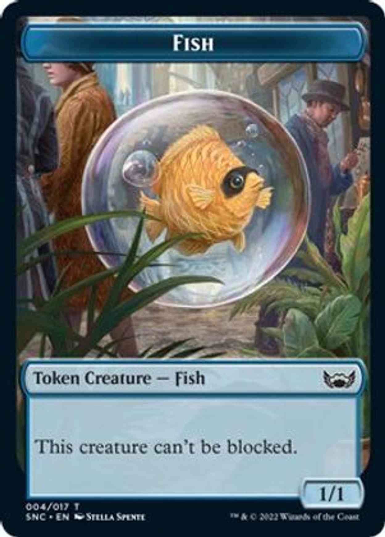 Fish // Wizard Double-sided Token magic card front
