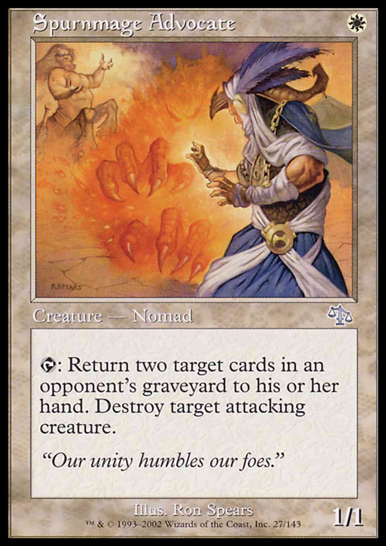Spurnmage Advocate magic card front