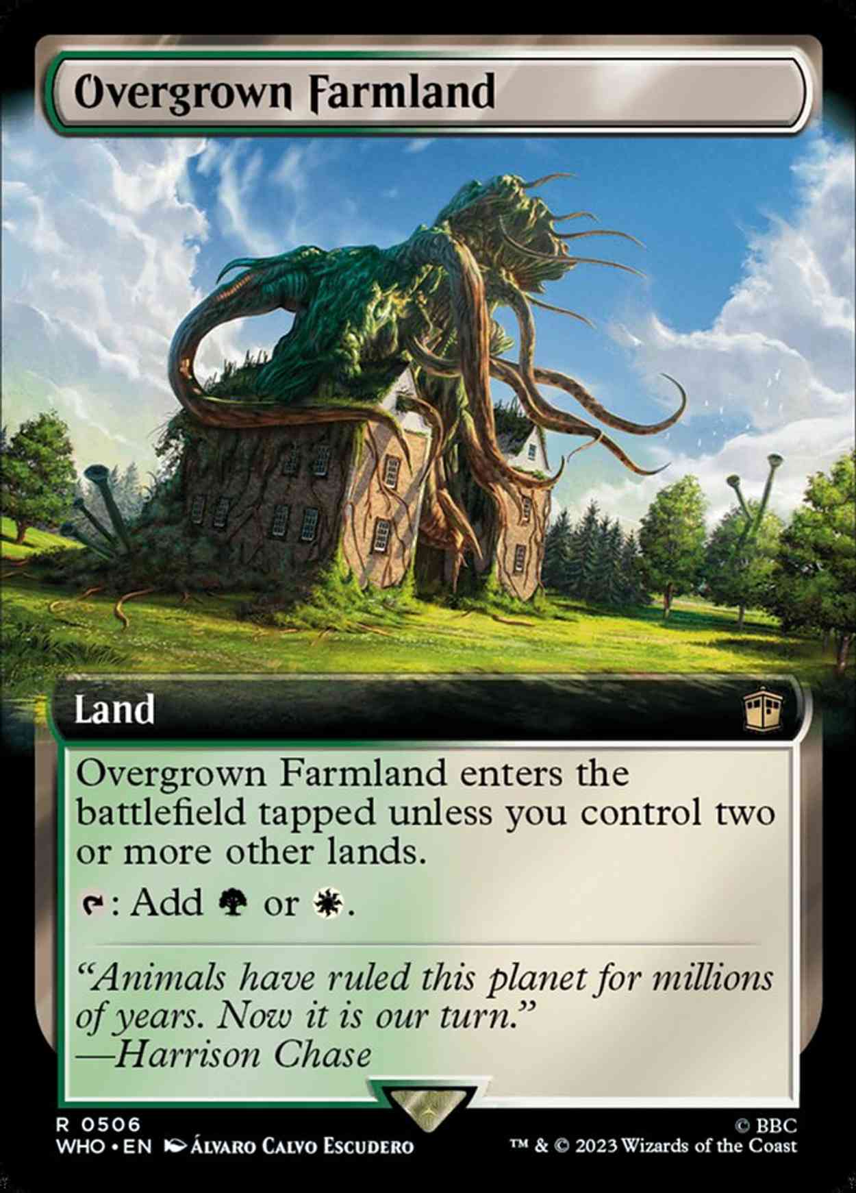 Overgrown Farmland (Extended Art) magic card front