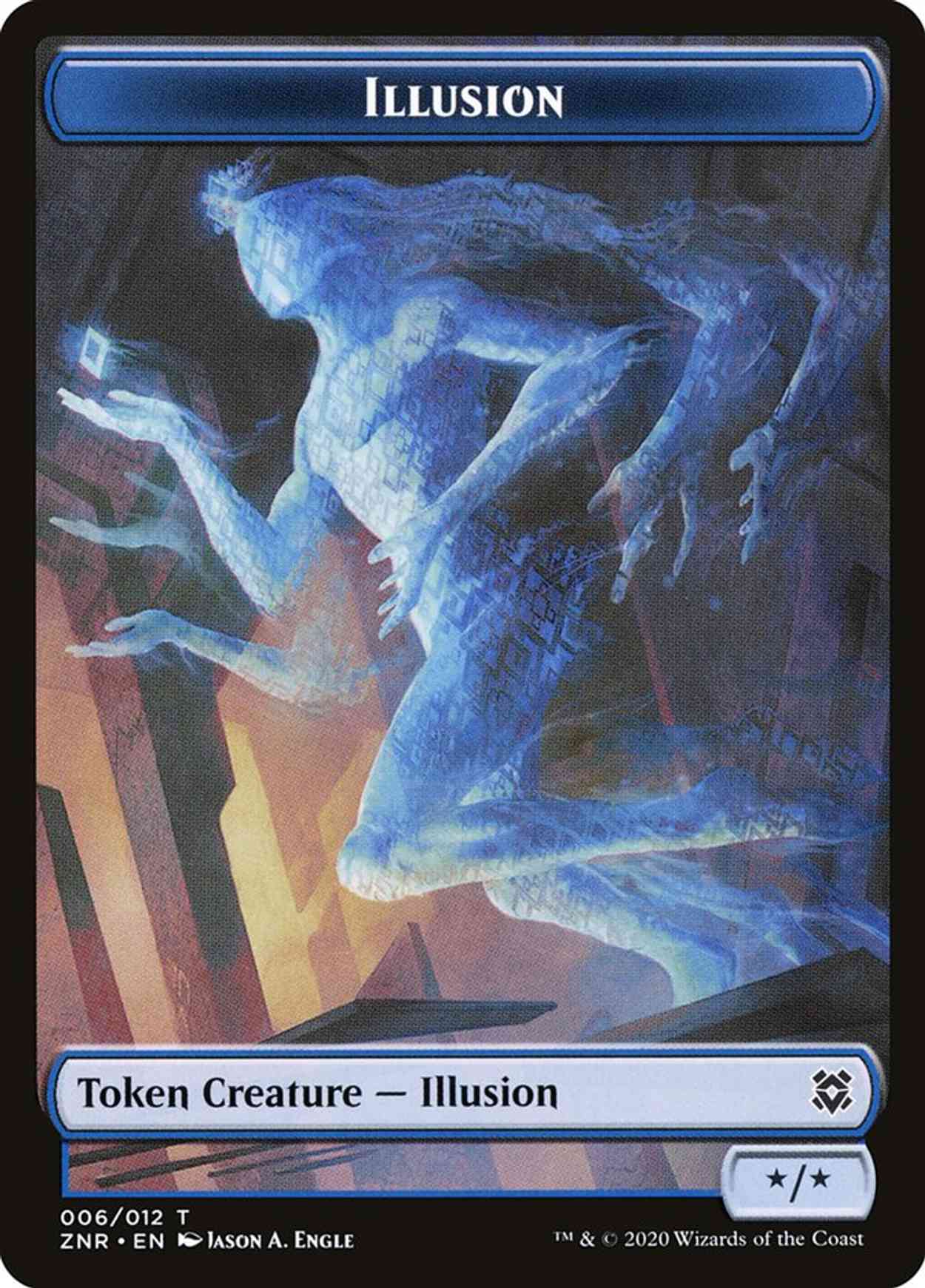 Illusion // Pegasus Double-sided Token (Challenger 2021) magic card front