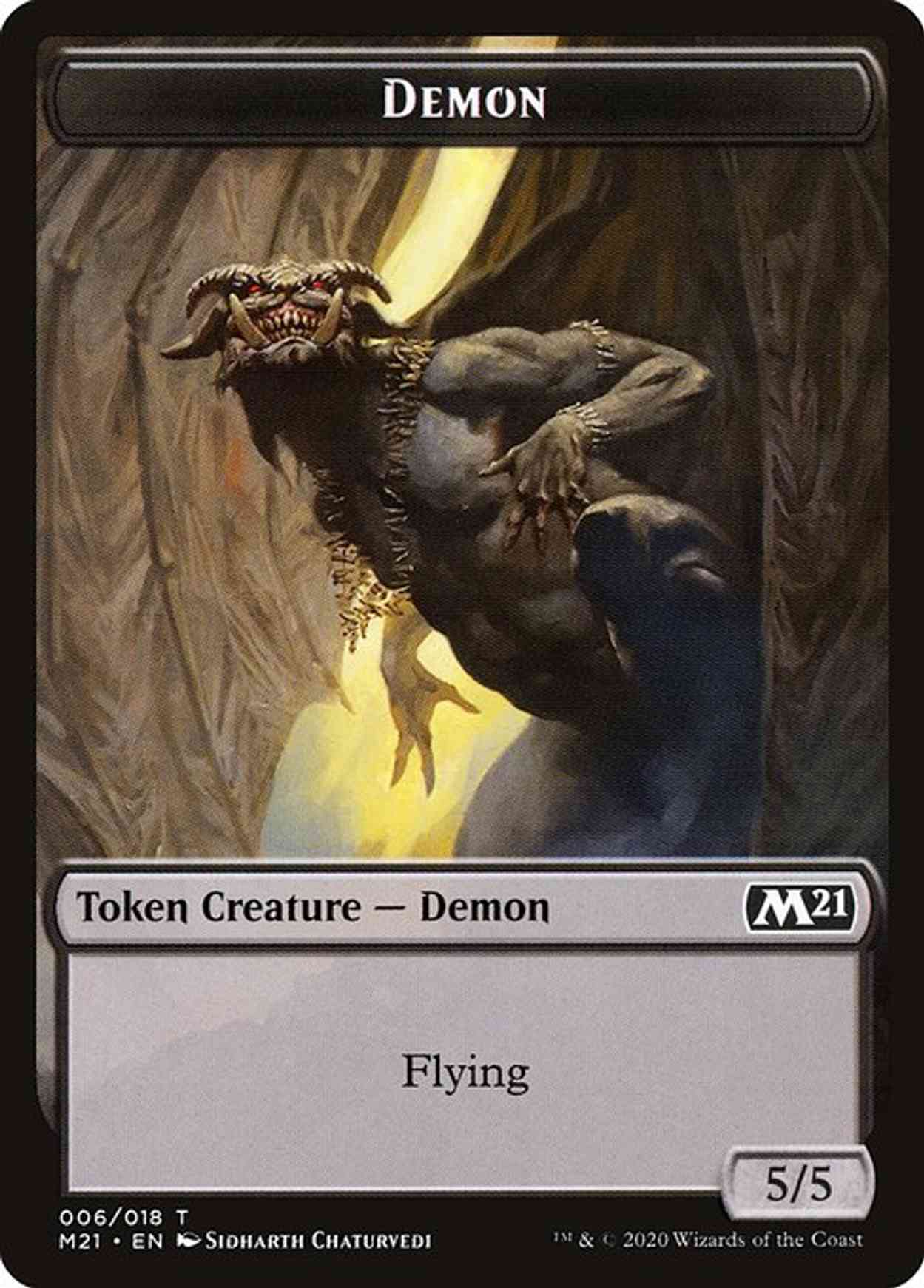 Demon // Goblin Wizard Double-sided Token magic card front