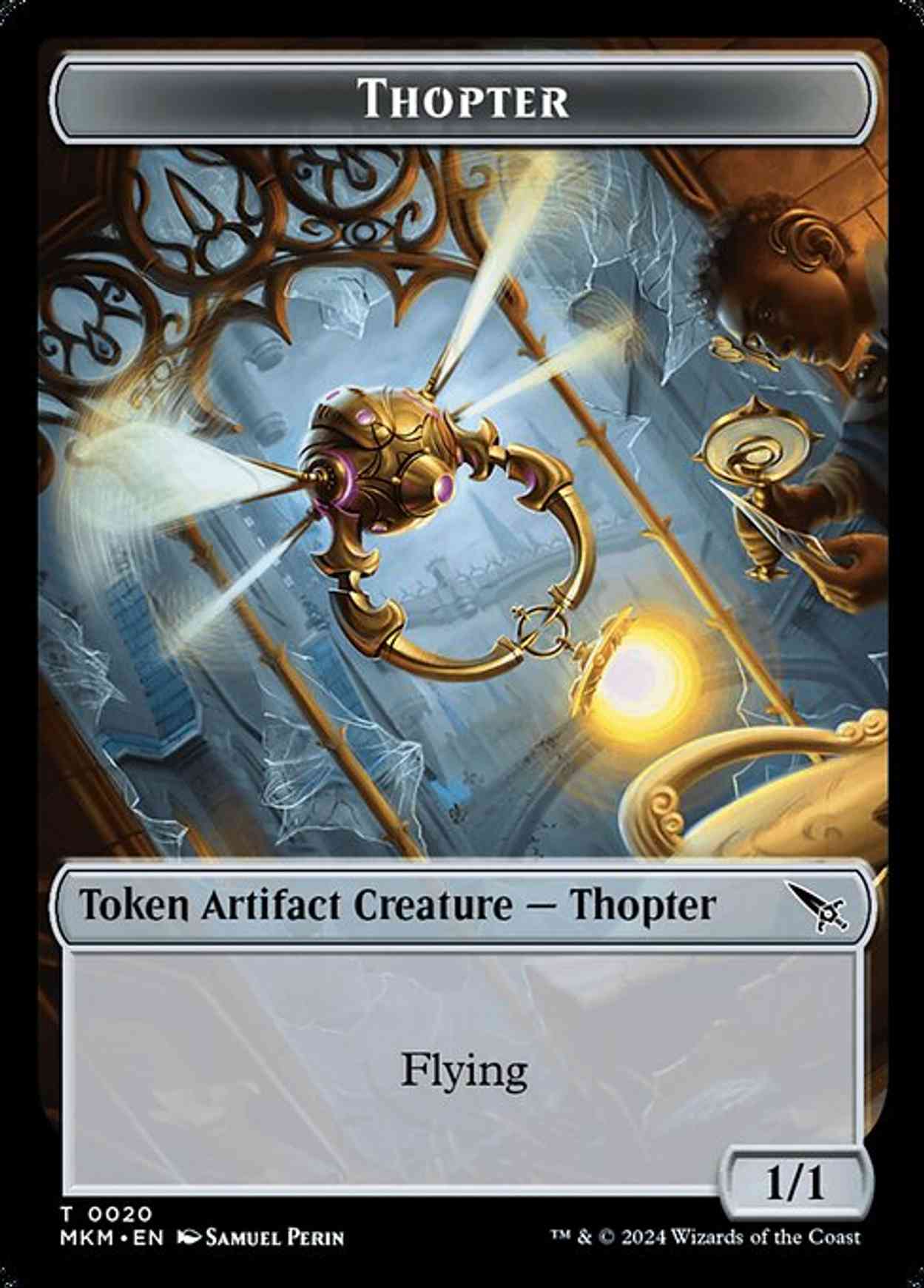 Thopter (0020) // Clue (0015) Double-Sided Token magic card front