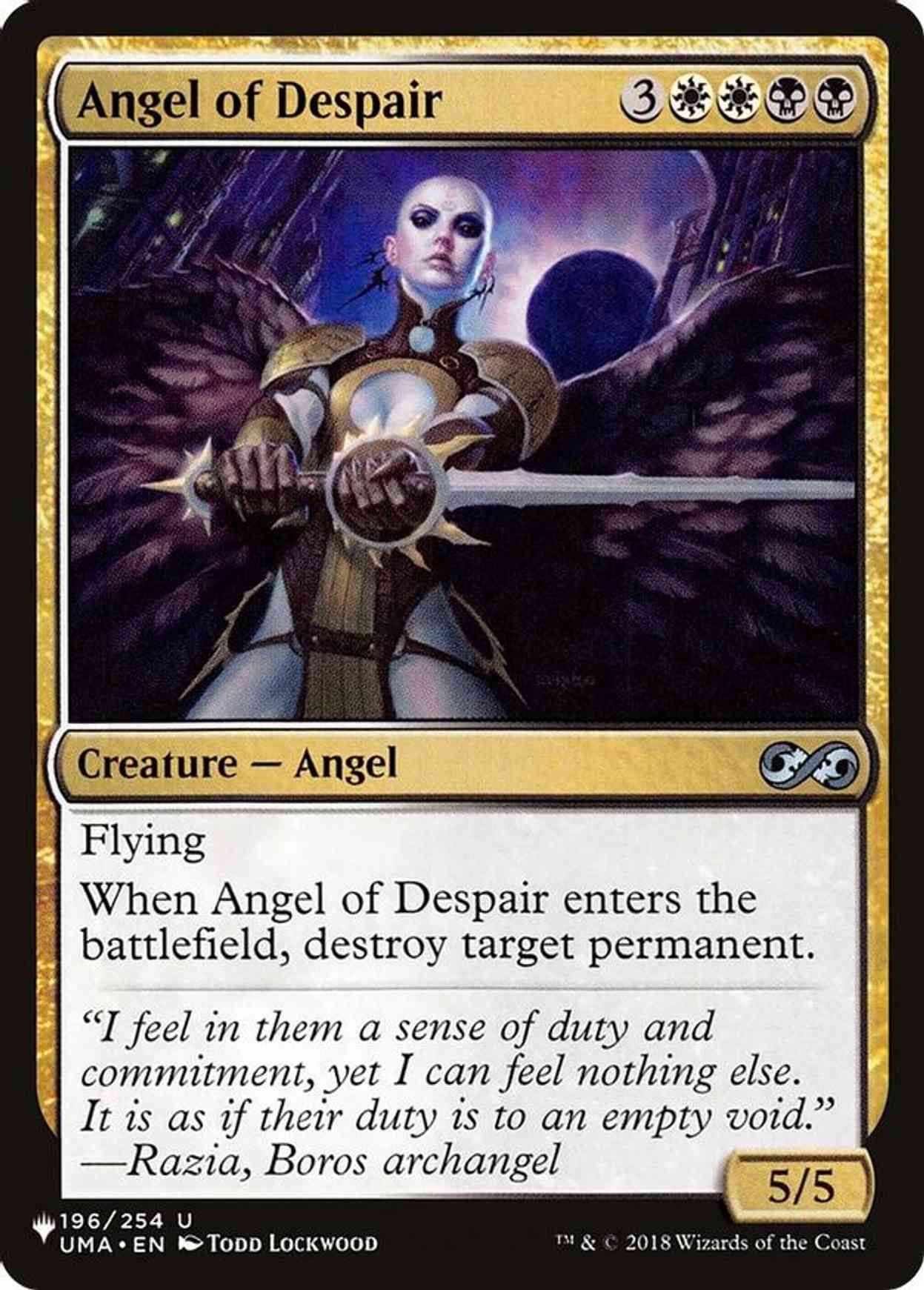 Angel of Despair magic card front