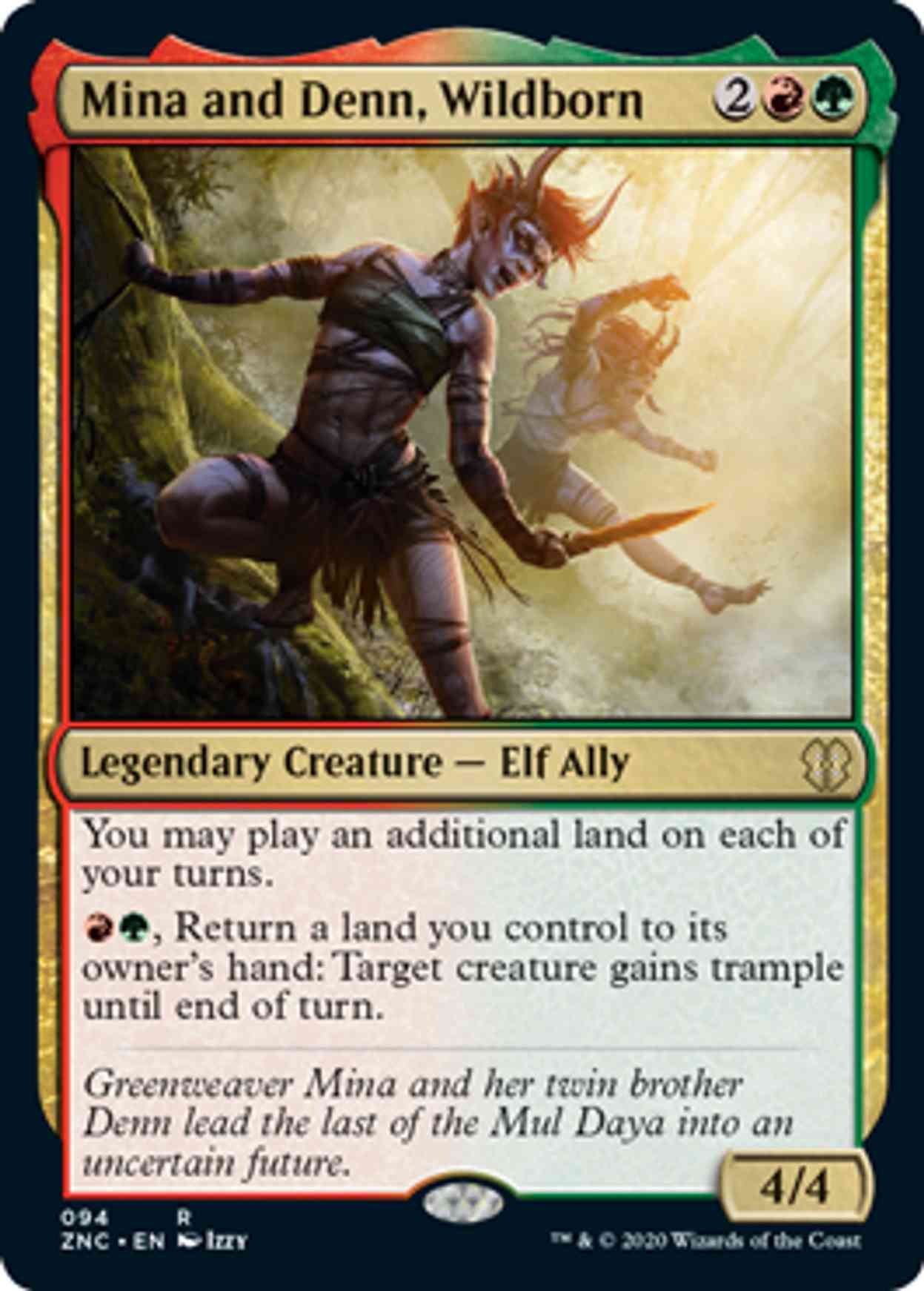 Mina and Denn, Wildborn magic card front