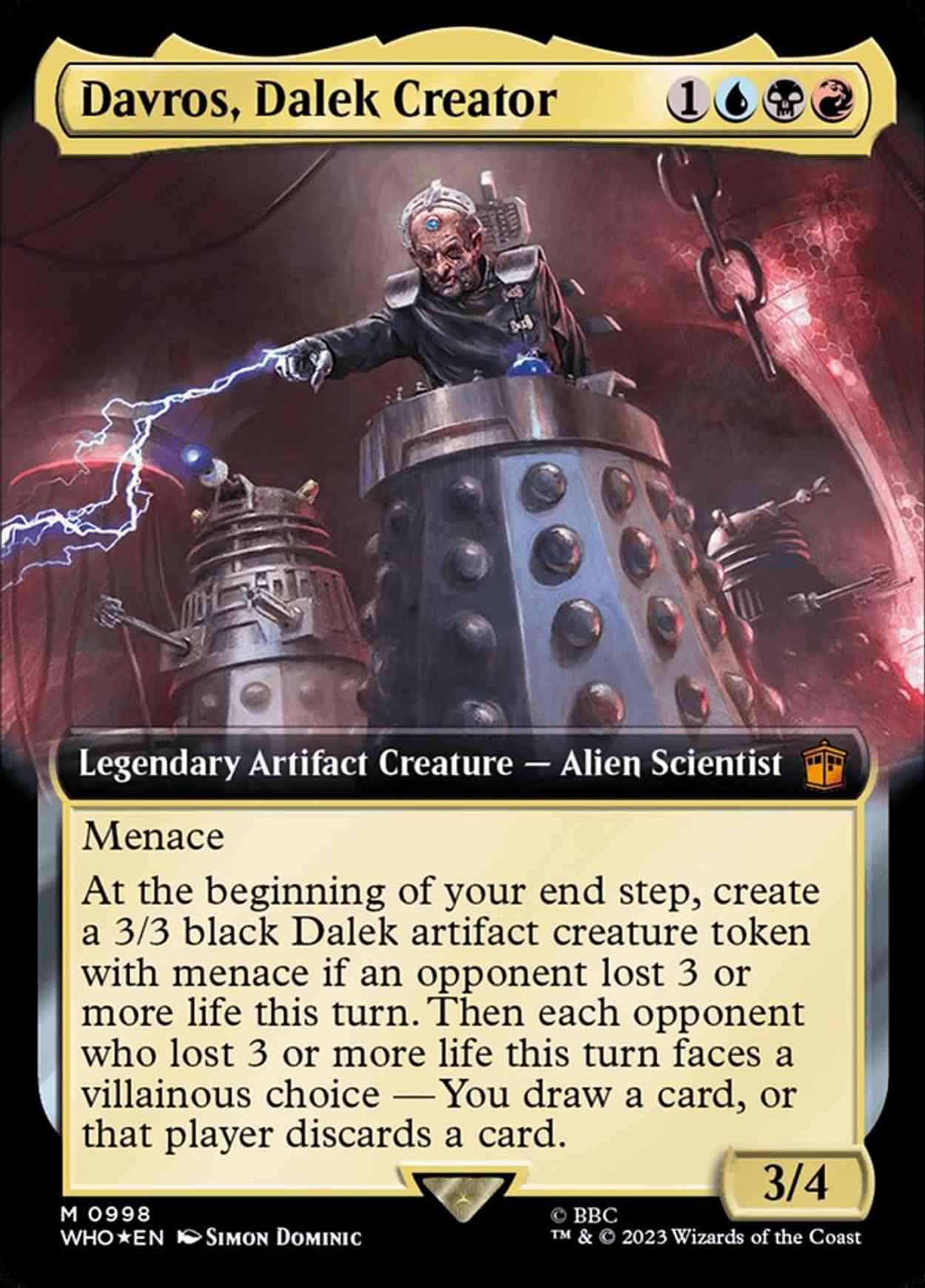 Davros, Dalek Creator (Extended Art) (Surge Foil) magic card front
