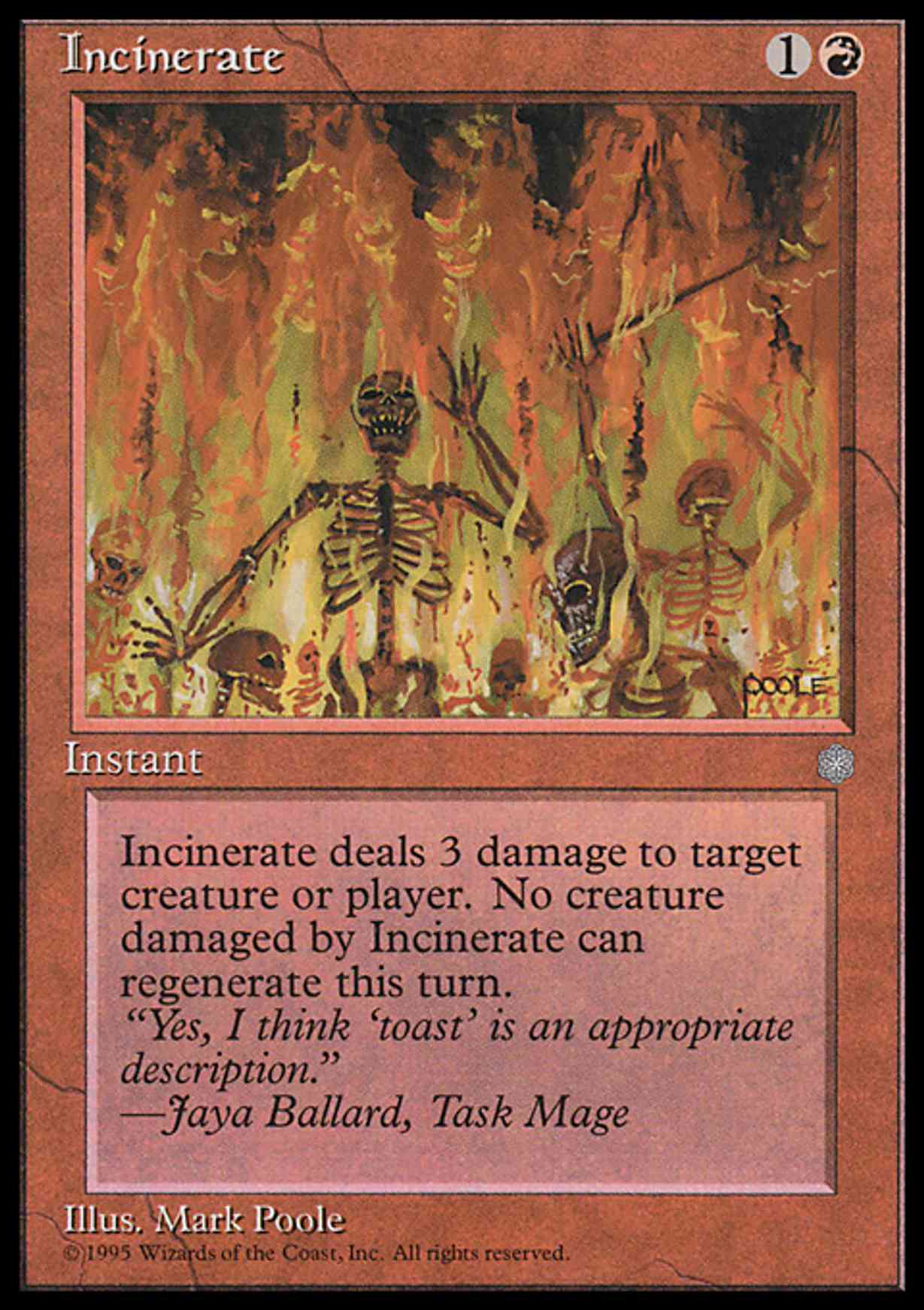 Incinerate magic card front